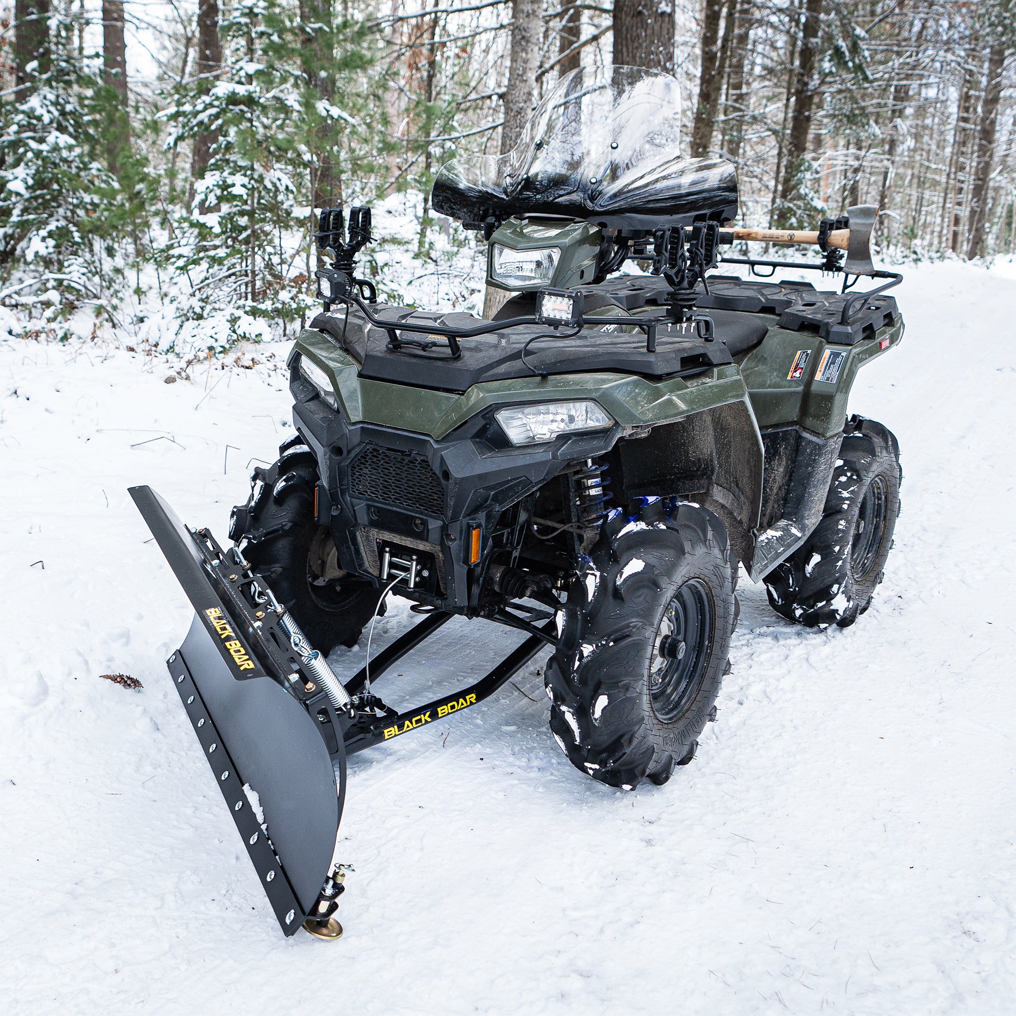Camco Black Boar ATV Outside Vehicle Heavy-Duty Wraparound Protective Windshield