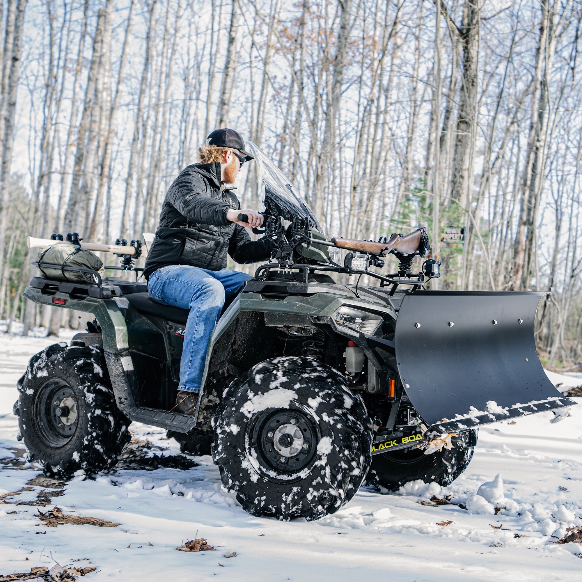 Camco Black Boar ATV Outside Vehicle Heavy-Duty Wraparound Protective Windshield