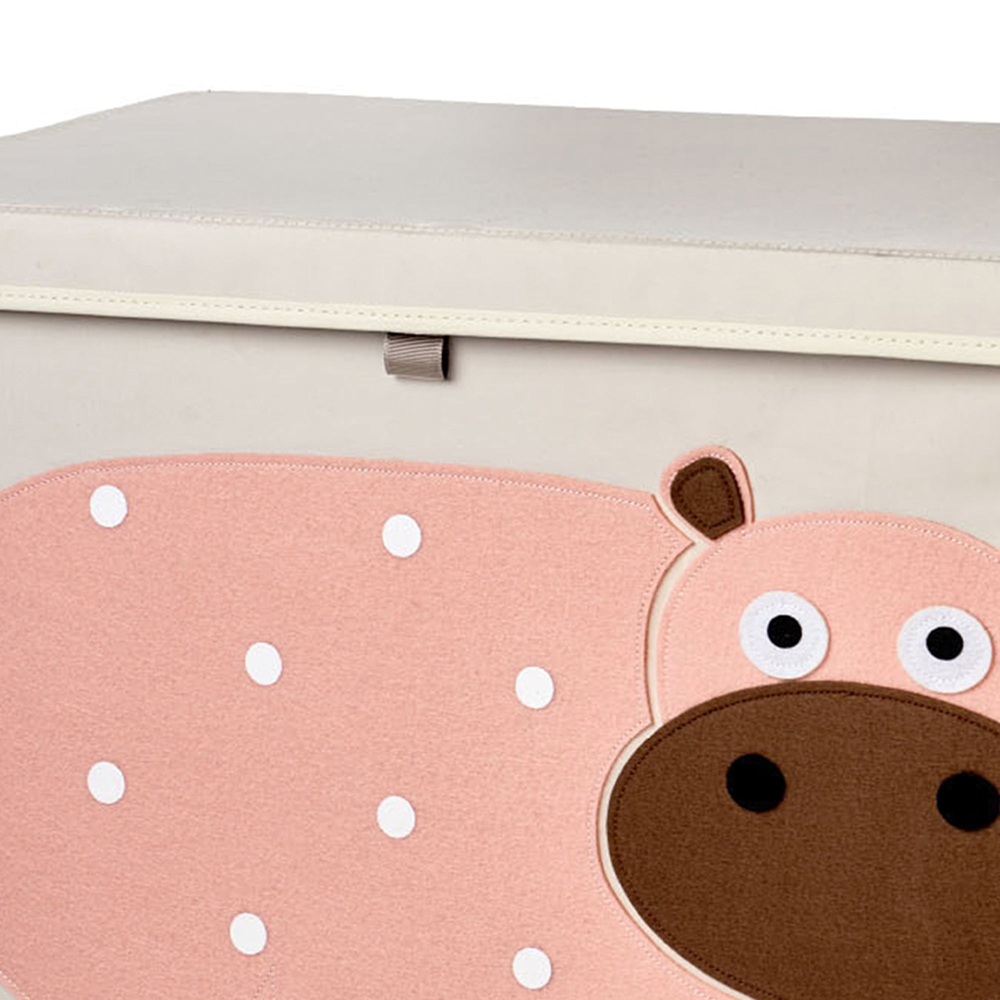 3 Sprouts UTCHIP Collapsible Toy Chest Storage Bin for Kids Playroom, Hippo