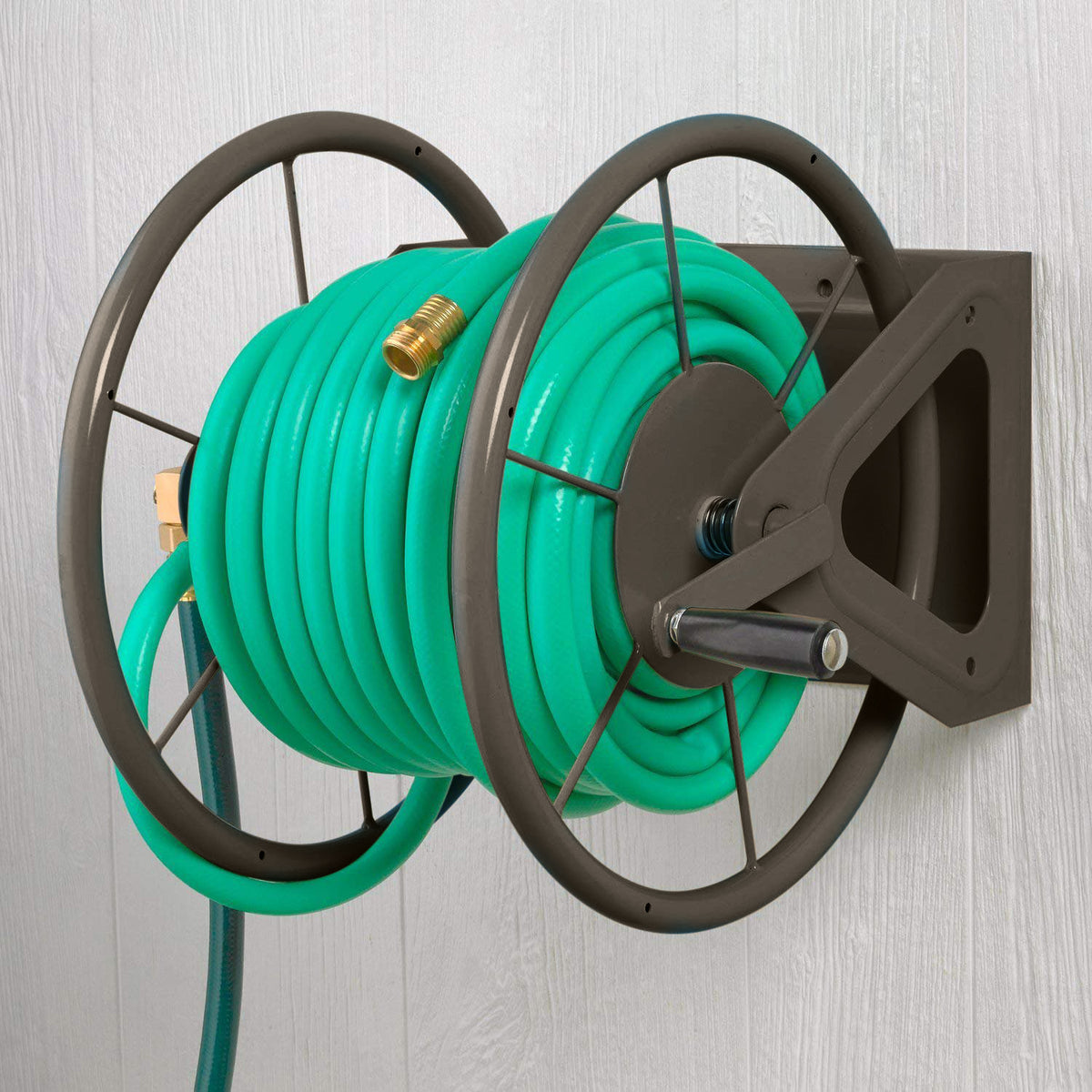 Liberty Garden Versatile Wall/Floor Mounted Home Outside Water Hose Reel (Used)