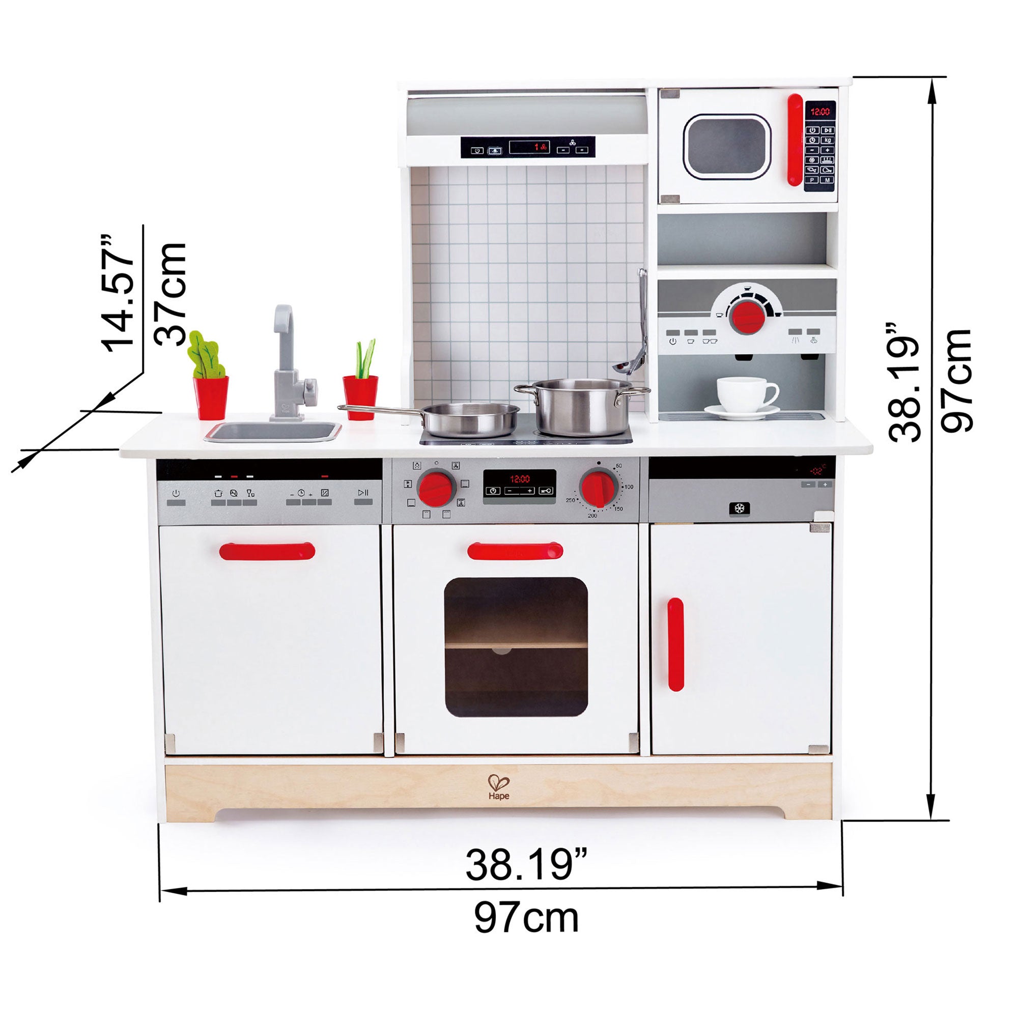 Hape All In 1 Kids Pretend Play Kitchen Set with 10 Accessories (For Parts)