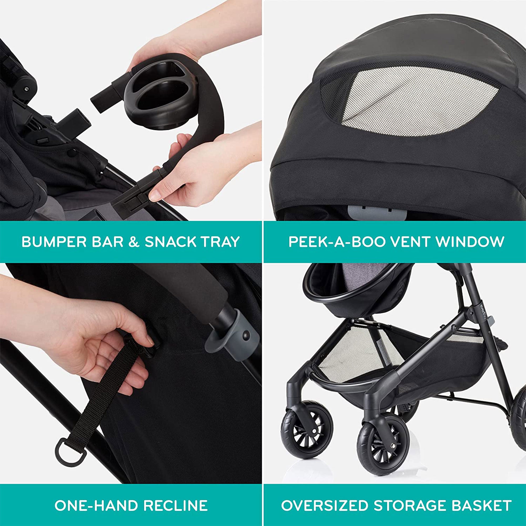 Evenflo Pivot Baby Stroller & Safemax Infant Car Seat Travel System, Red (Used)