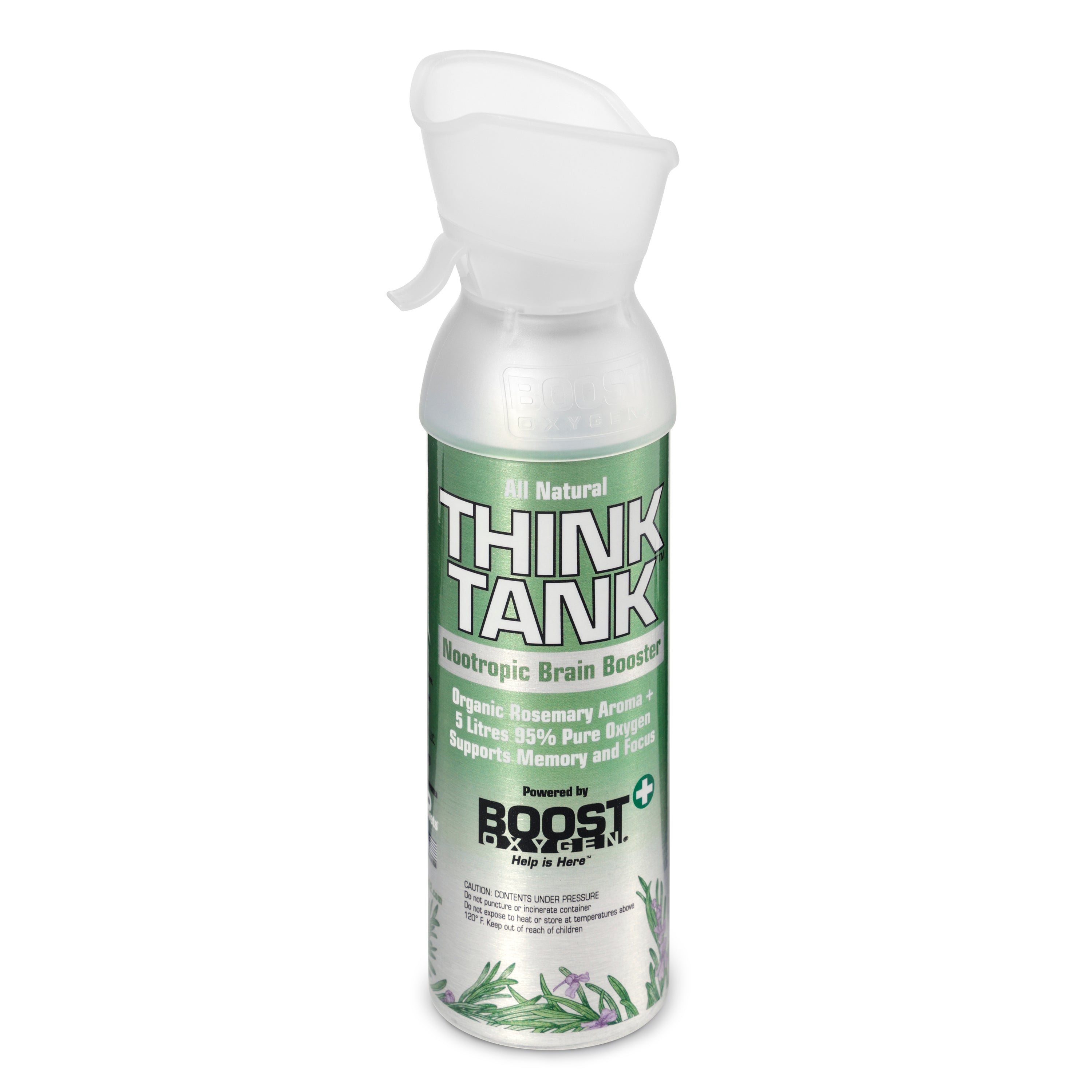 Boost Oxygen Think Tank Natural Portable 5 Liter Pure Canned Oxygen, Rosemary