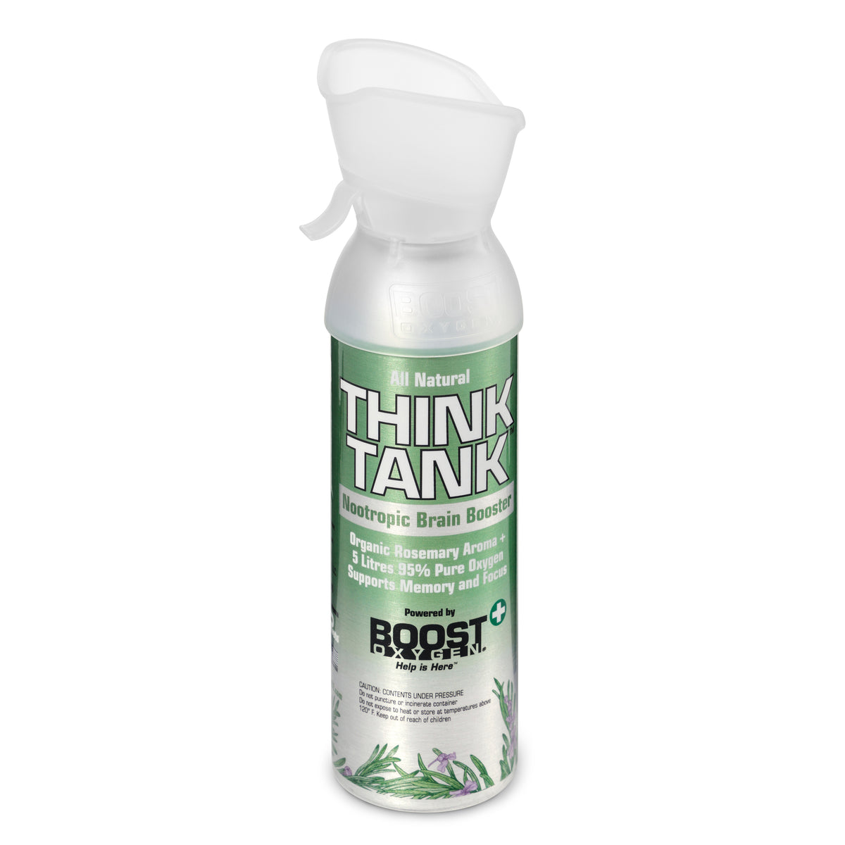 Boost Oxygen Think Tank Natural Portable 5 Liter Pure Canned Oxygen, Rosemary