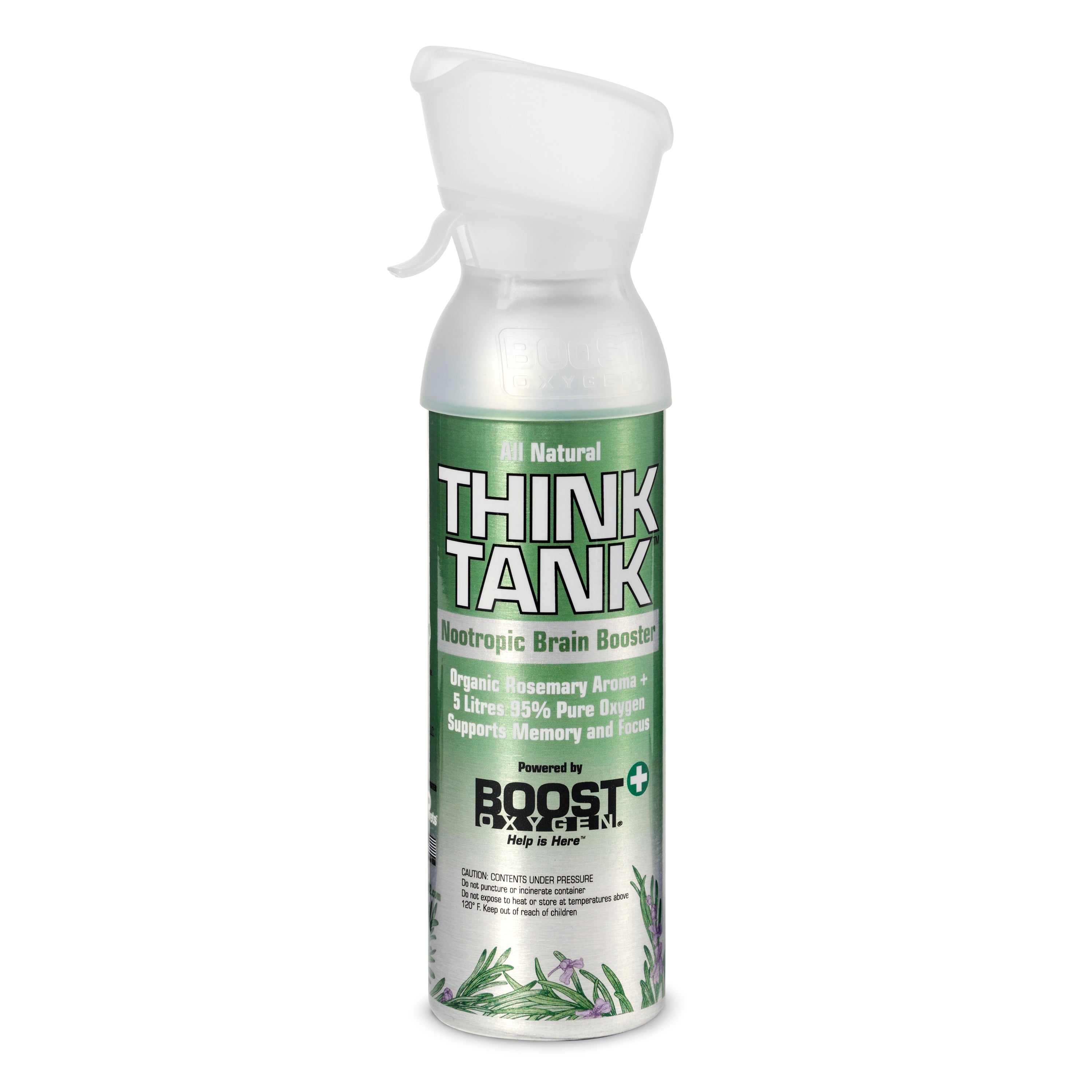 Boost Oxygen Think Tank Natural Portable 5 Liter Pure Canned Oxygen, Rosemary