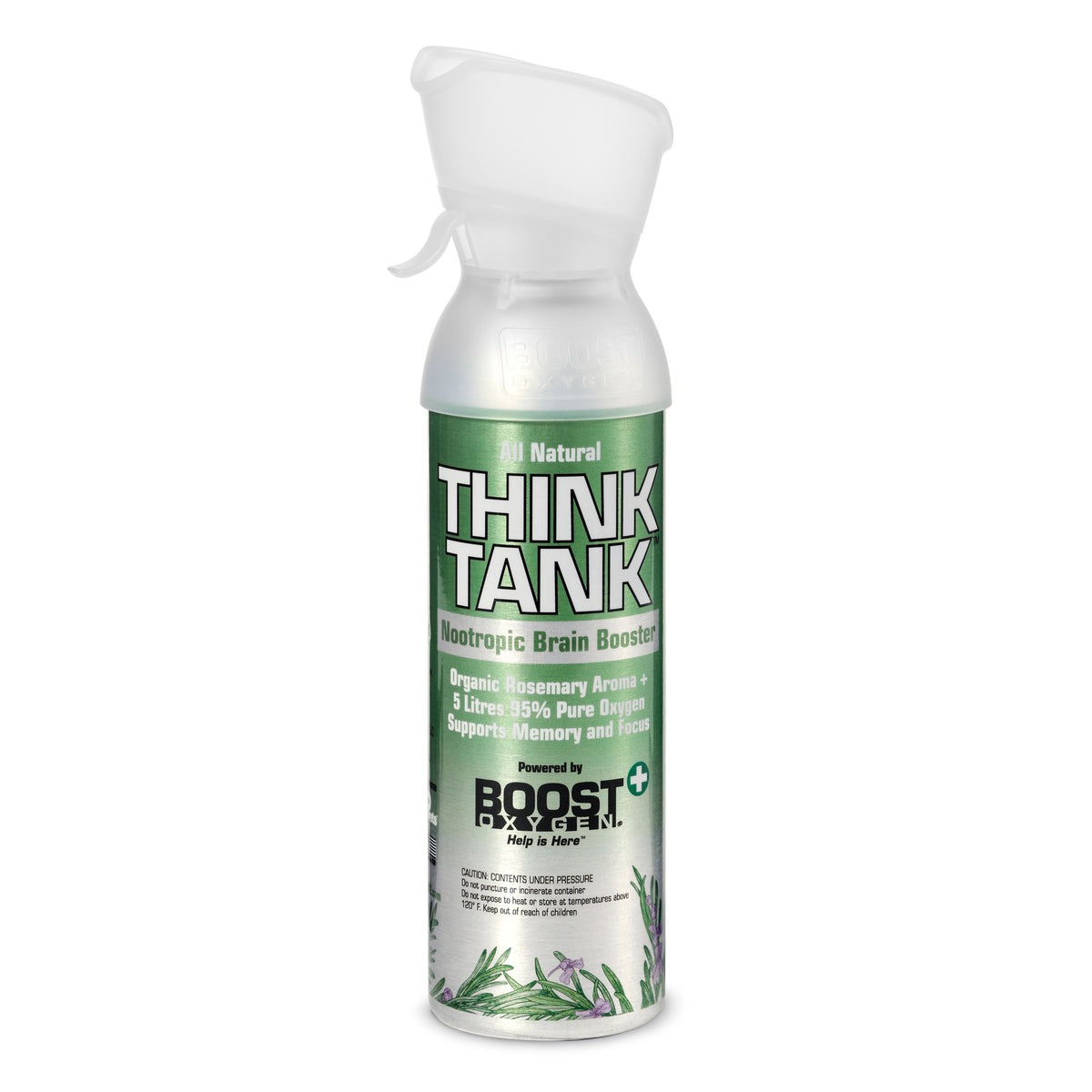 Boost Oxygen Think Tank Natural Portable 5 Liter Pure Canned Oxygen, Rosemary