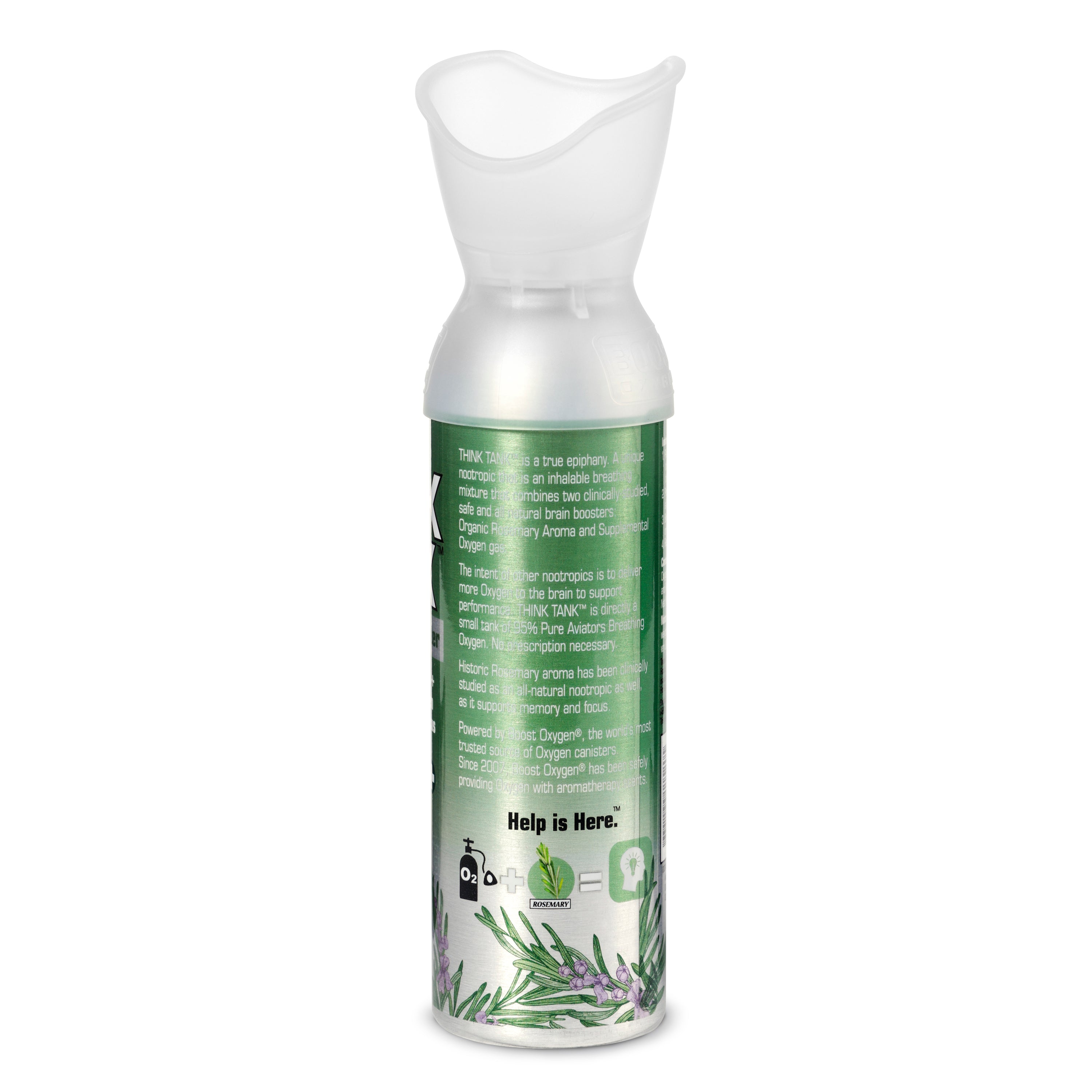 Boost Oxygen Think Tank Natural Portable 5 Liter Pure Canned Oxygen, Rosemary