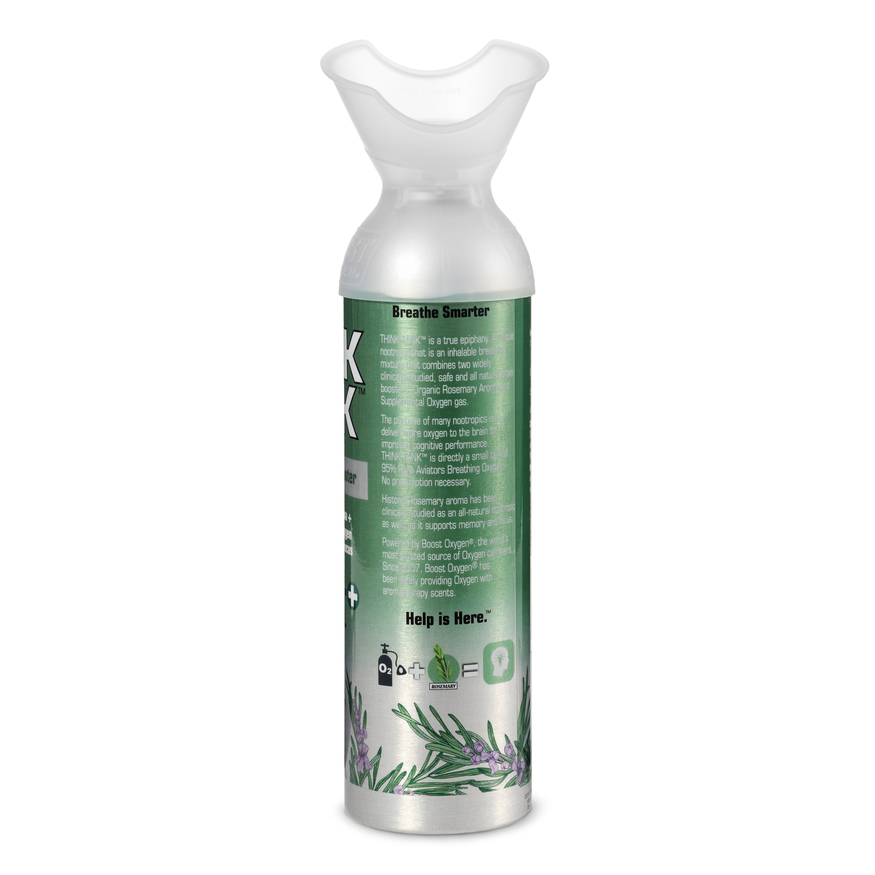 Boost Oxygen Think Tank Natural Portable 10 Liter Pure Canned Oxygen, Rosemary - VMInnovations