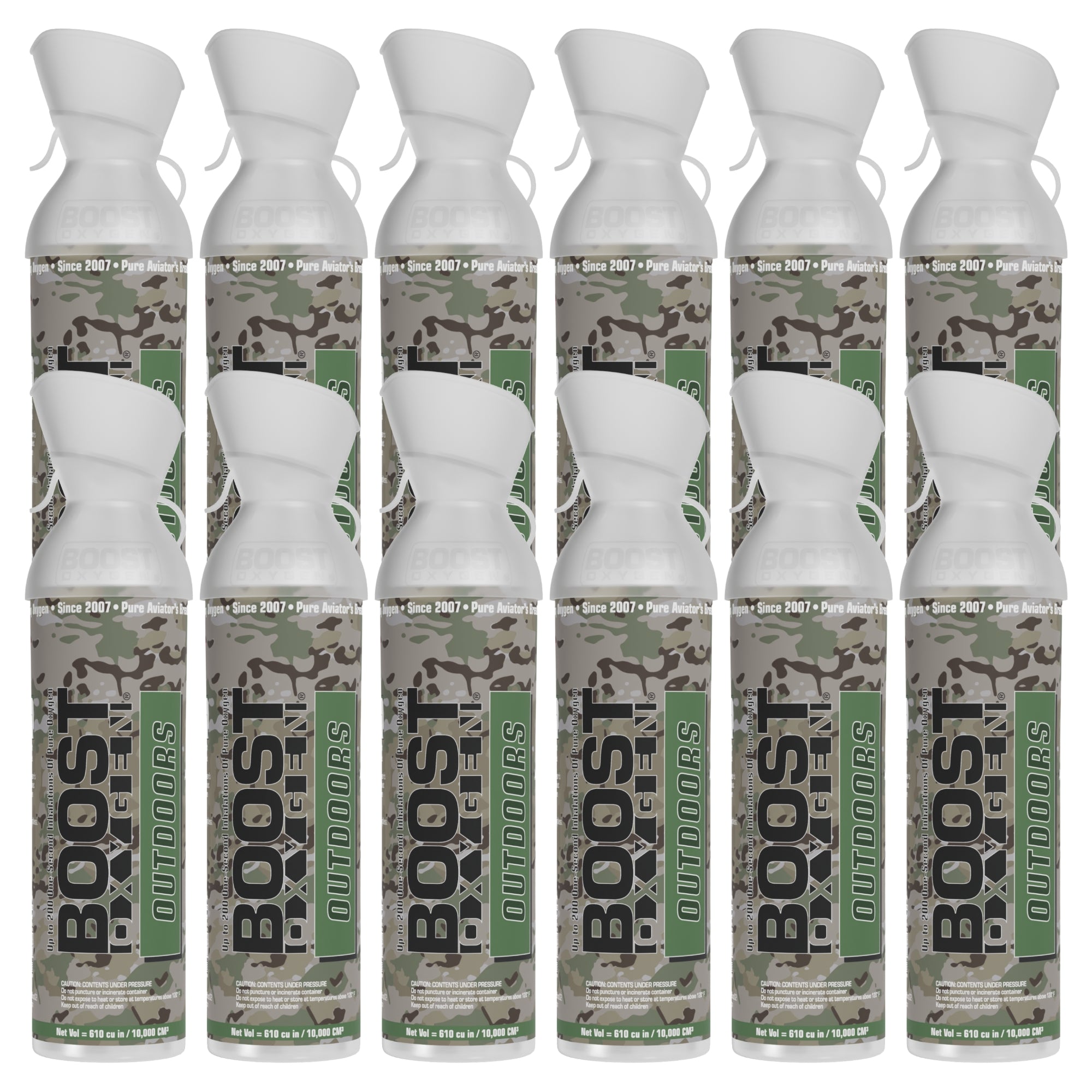 Boost Oxygen Large OUTDOORS Natural Aroma 10 Liter Canister for Support, 12 Pack - VMInnovations