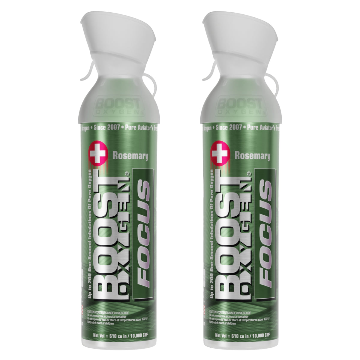 Boost Oxygen Think Tank Natural Portable 10 L Canned Oxygen, Rosemary (2 Pack)