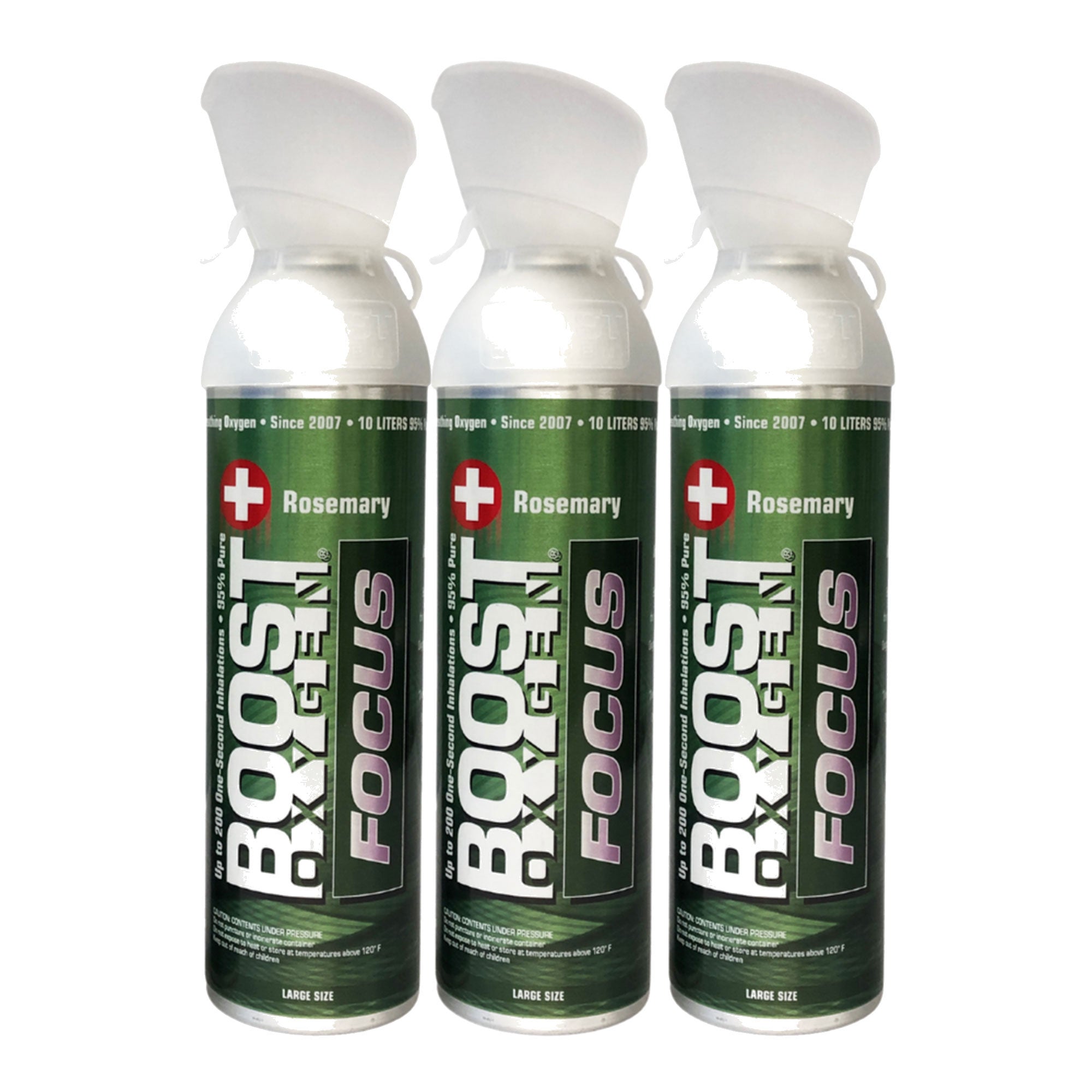 Boost Oxygen Think Tank Natural Portable 10 L Canned Oxygen, Rosemary (3 Pack)
