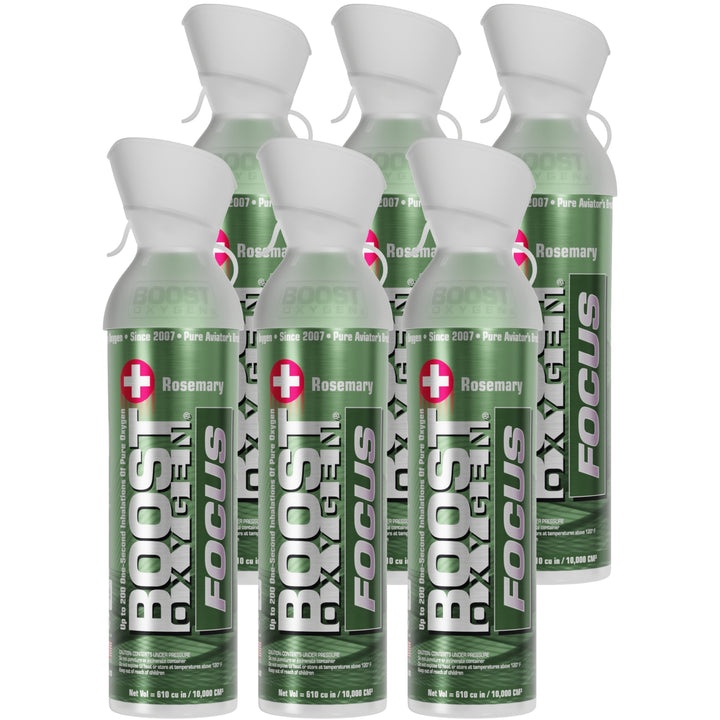 Boost Oxygen Think Tank Natural Portable 10 L Canned Oxygen, Rosemary (6 Pack) - VMInnovations