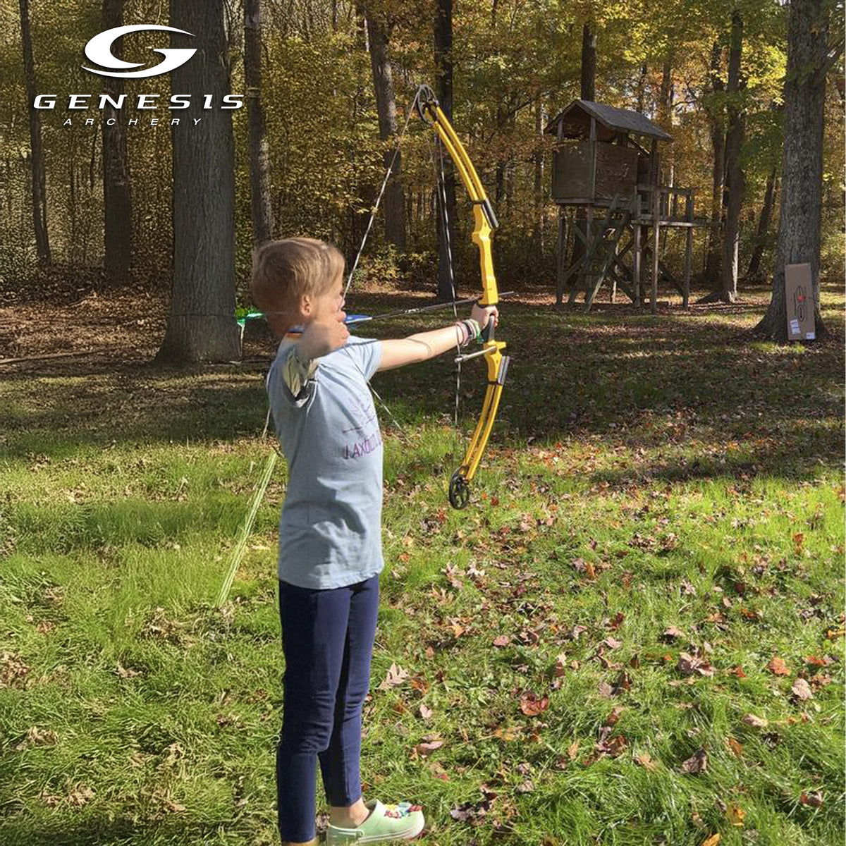 Genesis Archery Universal Yellow Compound Practice Bow, Left Hand (Open Box)