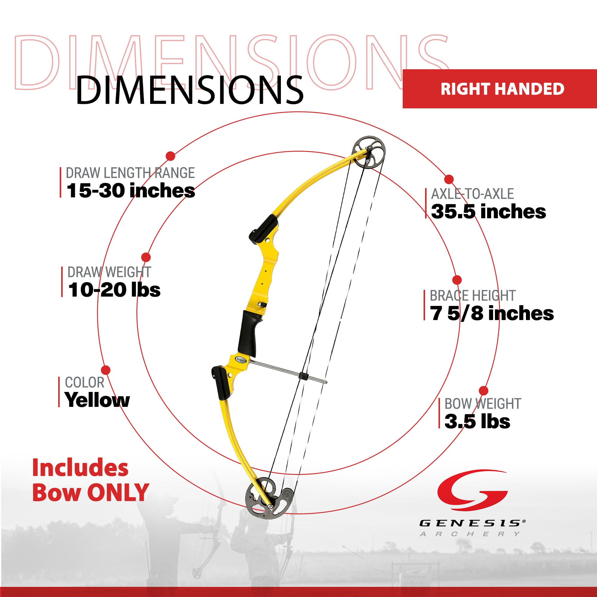 Genesis Original Archery Compound Bow Adjustable Sizing, Right Handed (Used) - VMInnovations