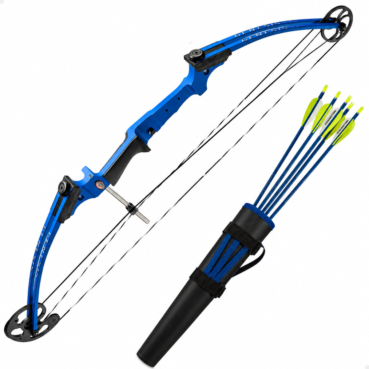 Genesis Original Archery Compound Bow and Arrow Set, Draw Hand-Right, Blue