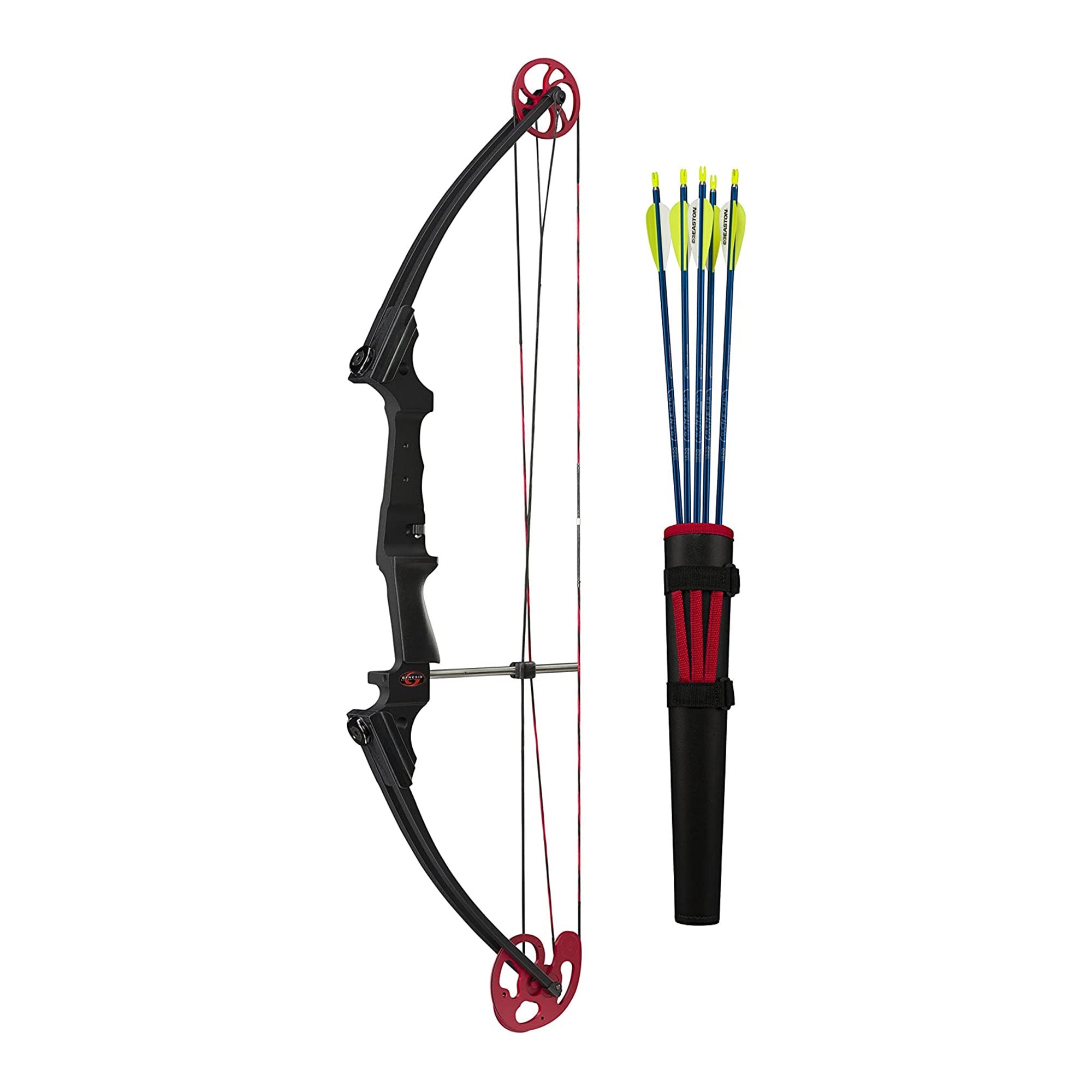 Genesis Original Archery Compound Bow/Arrow Set, Left Handed, Black (Open Box) - VMInnovations