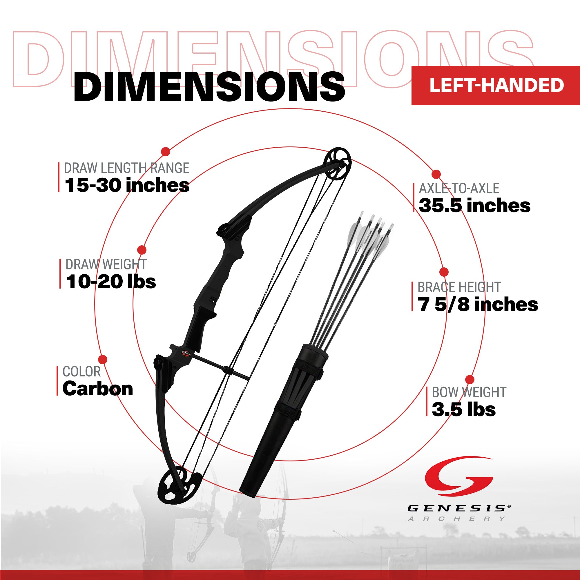 Genesis Archery Carbon Original Compound Practice Bow, Left Hand (Open Box)