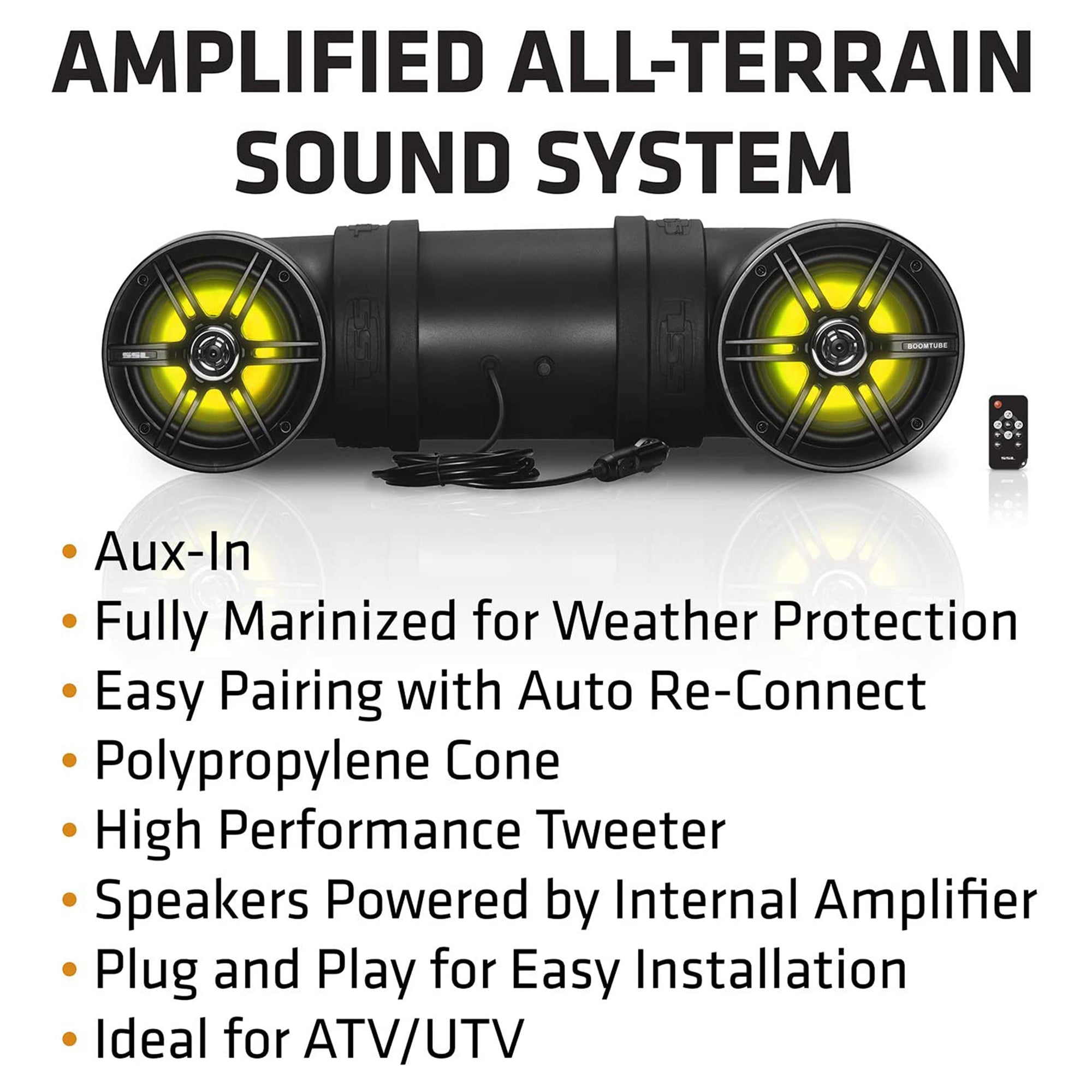 SOUNDSTORM BTB6L 6.5" 450W Bluetooth Amplified Marine UTV ATV Speaker System