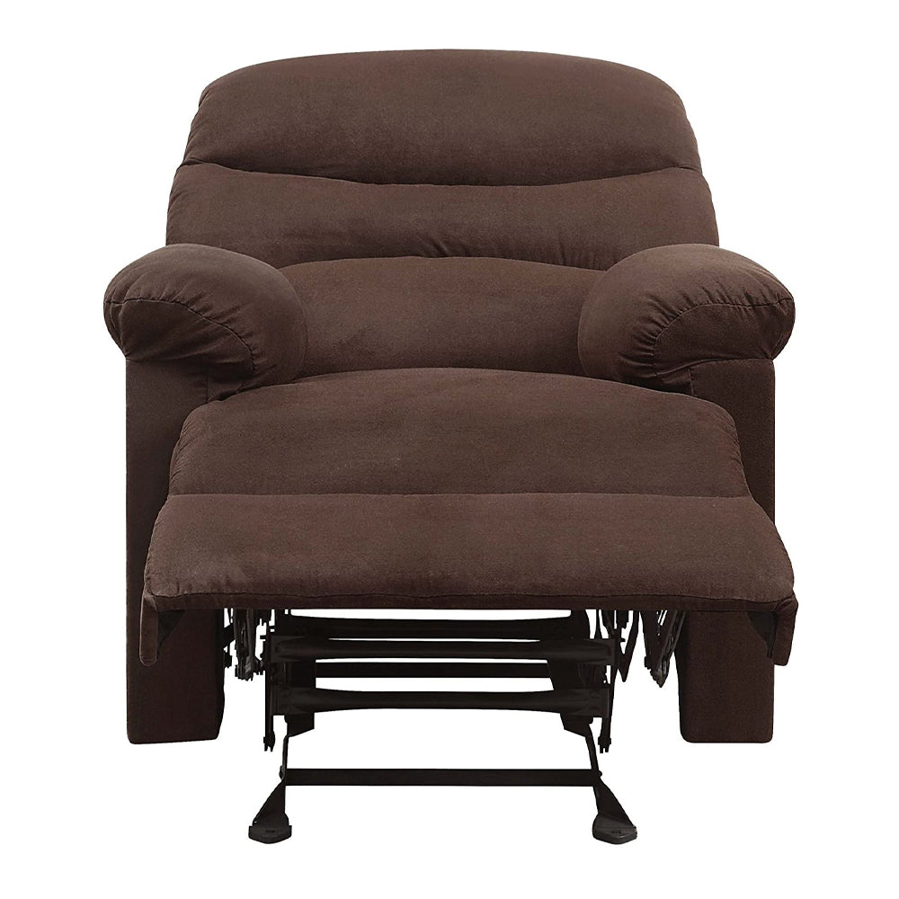 ACME Arcadia Smooth Microfiber Recliner Chair with External Handle, Chocolate