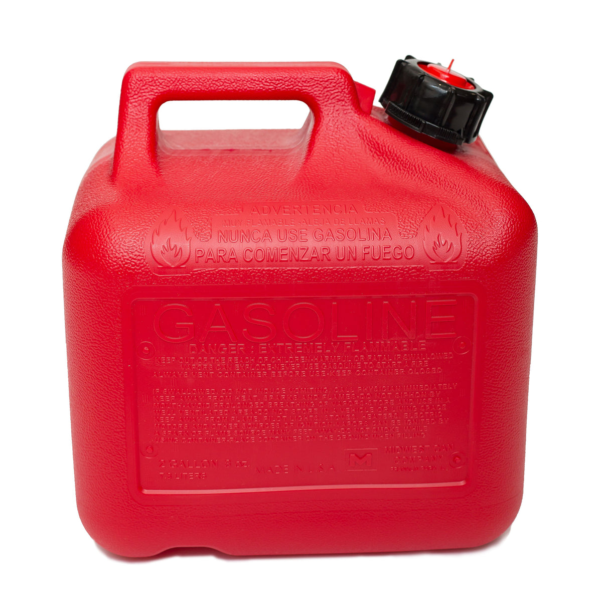 Midwest Can Company 2310 2 Gallon Gas Can Fuel Container Jugs w/ Spout (4 Pack)