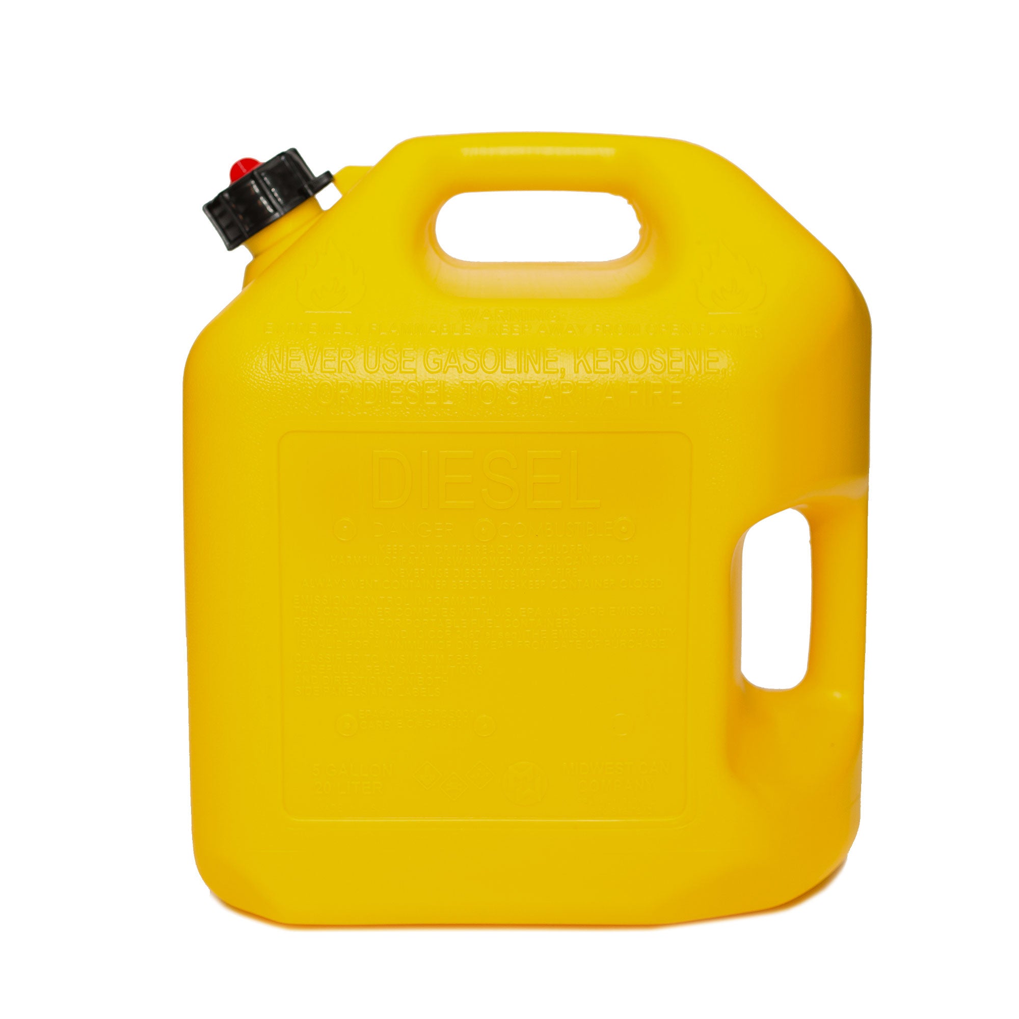 Midwest Can Company 5 Gallon Diesel Can Fuel Container Auto Shut Off (Open Box) - VMInnovations