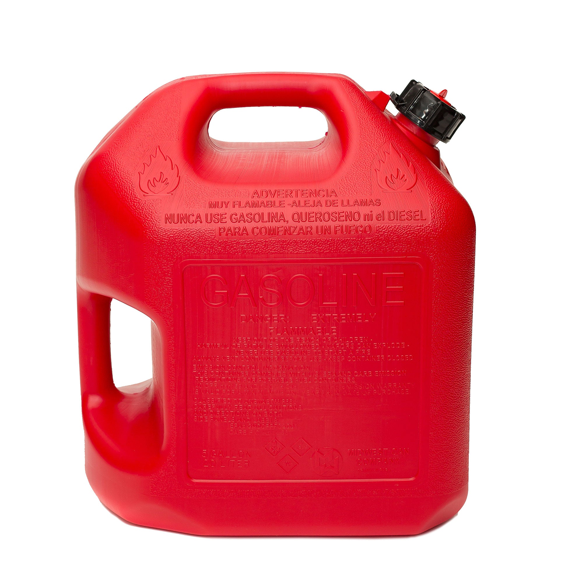 Midwest Can Company 5610 5 Gallon Gas Can Fuel Container Jugs w/ Spout(Open Box) - VMInnovations
