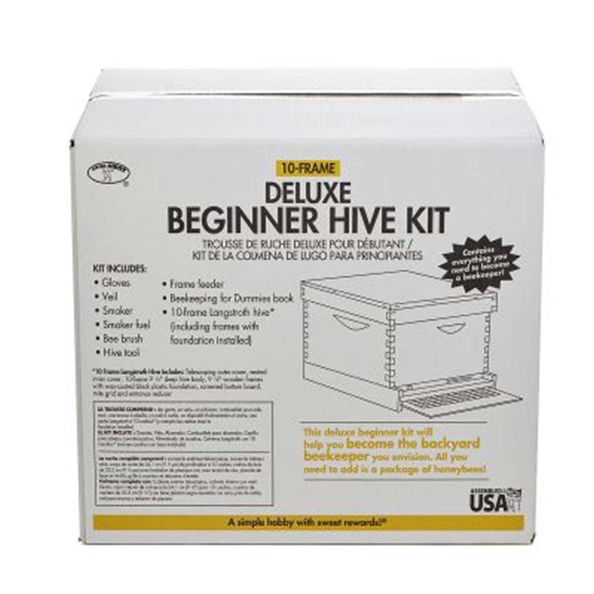 Little Giant 10 Frame Medium Honey Super Beehive Brood Body Wood Box (4 Pack)