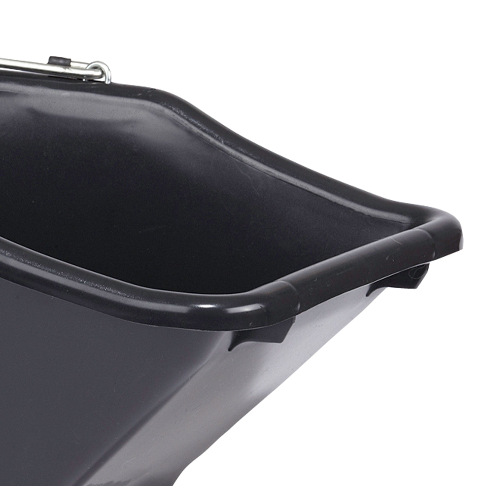 Little Giant 10-Quart Durable Plastic Flat Back Livestock Feed Bucket, Black - VMInnovations