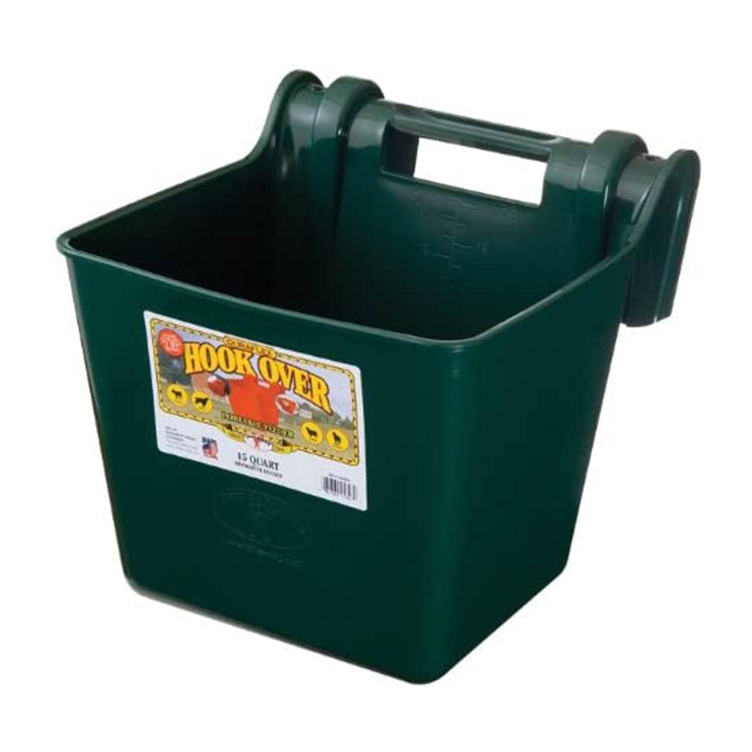 Little Giant Heavy Duty 15 Quart Mountable Plastic Hook Feeder, Green (6 Pack) - VMInnovations