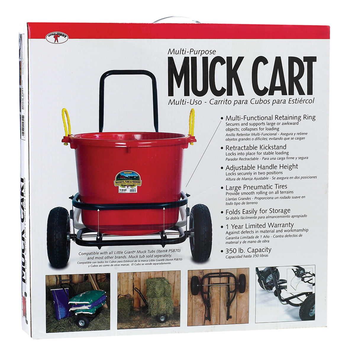 Miller Manufacturing Company CA500 Multipurpose Muck Cart 70 Quart Tubs (2 Pack) - VMInnovations