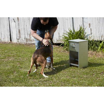 Pet Lodge Dry Food Automatic Steel Dog Feeder Chow Hound 25 Pound Capacity