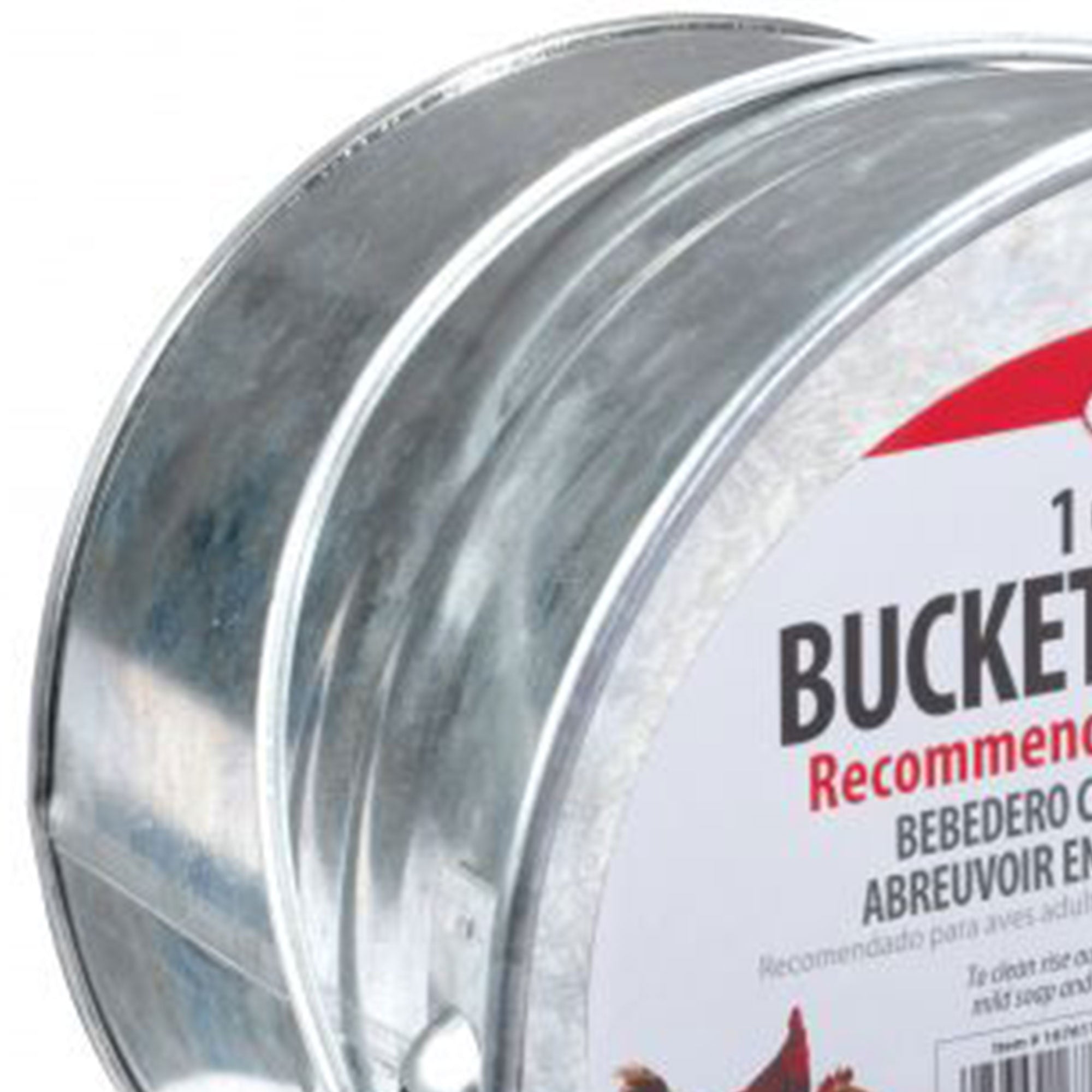Little Giant 1-Gallon Galvanized Steel Poultry Bucket Waterer w/ Built-In Handle - VMInnovations