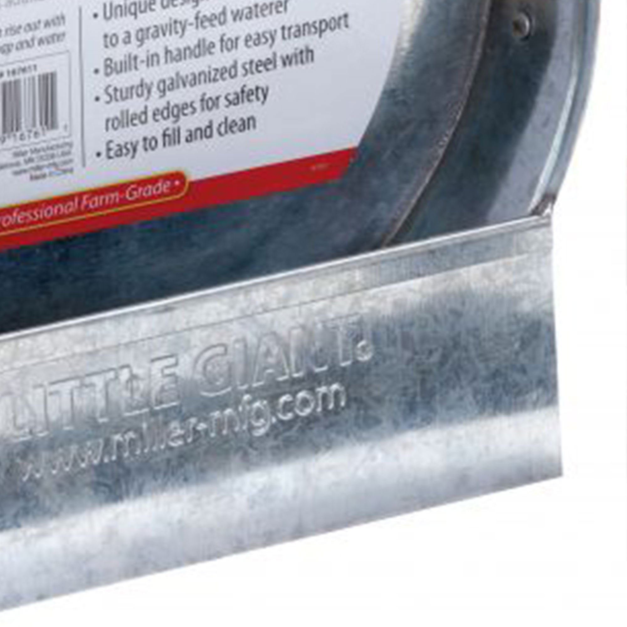 Little Giant 1-Gallon Galvanized Steel Poultry Bucket Waterer w/ Built-In Handle - VMInnovations