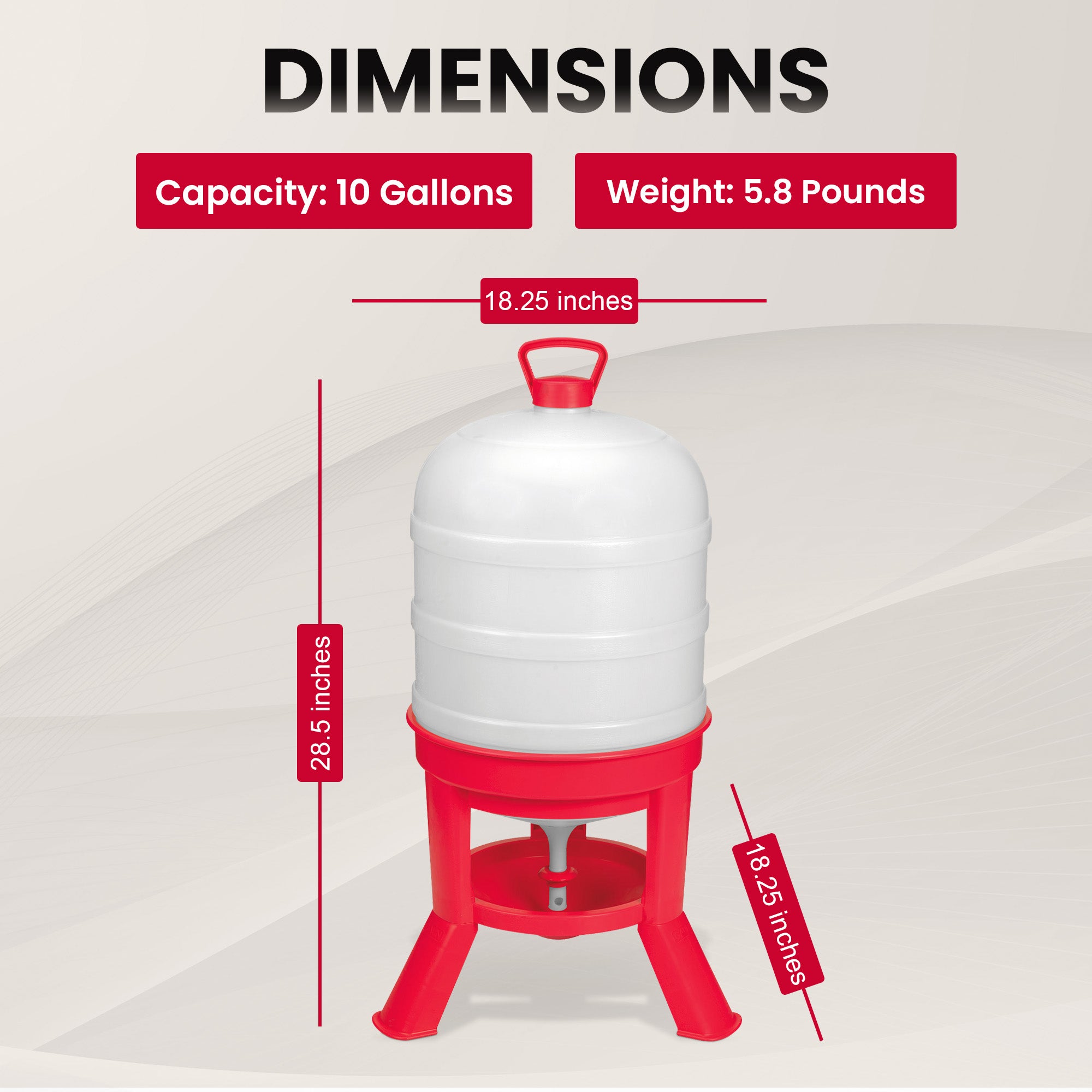 Little Giant 10 Gallon Tank Heavy Duty Poultry Chicken Gravity Waterer(Open Box) - VMInnovations