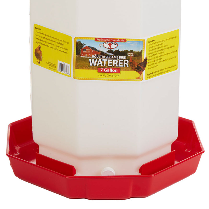 Little Giant PPF7 7 Gallon Capacity Automatic Poultry Waterer for Chickens, Red
