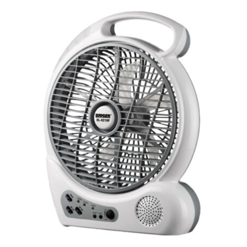 Ludger Power & Light EL-8210F Portable 10 Inch Rechargeable Fan with LED Lights