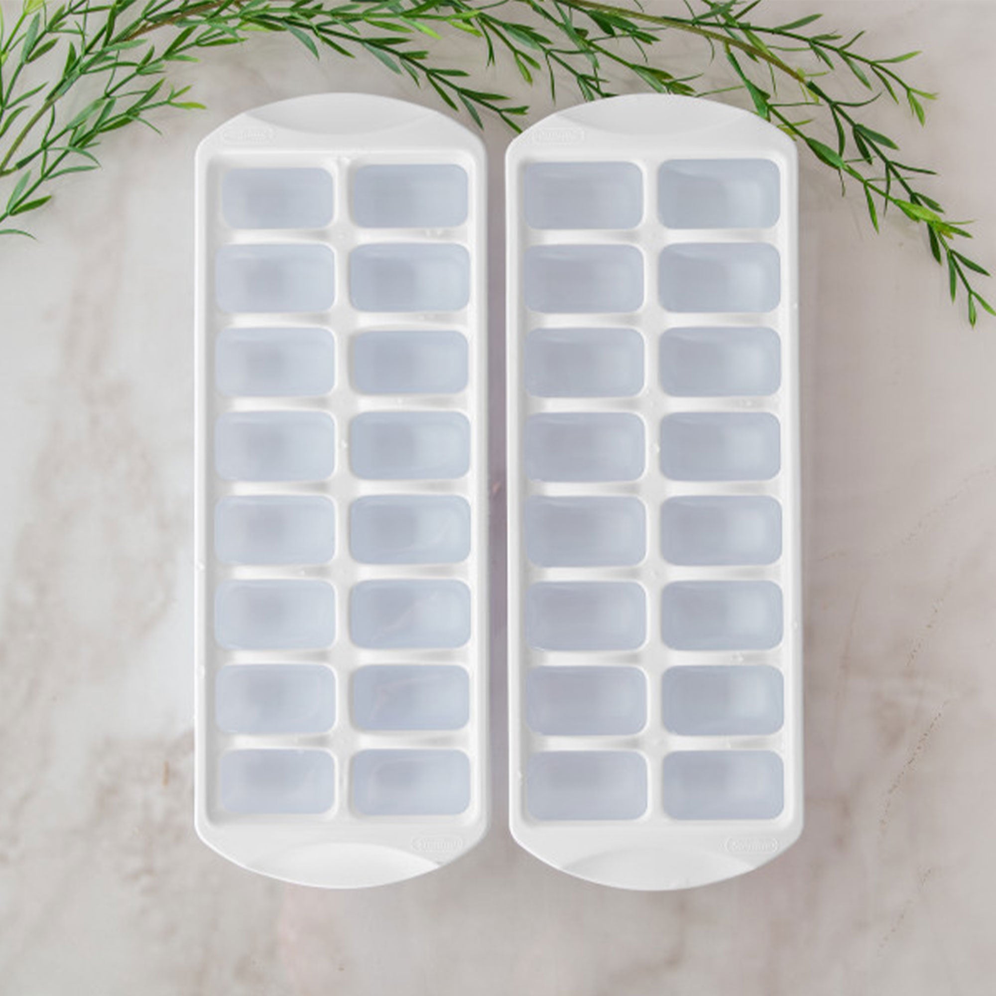Sterilite BPA Free Flexible Stacking Home Ice Cube Mold Tray, White (12 Pack) - VMInnovations