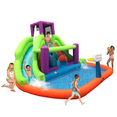 Magic Time Double Hurricane Outdoor Kids Inflatable Water Slide Bounce House