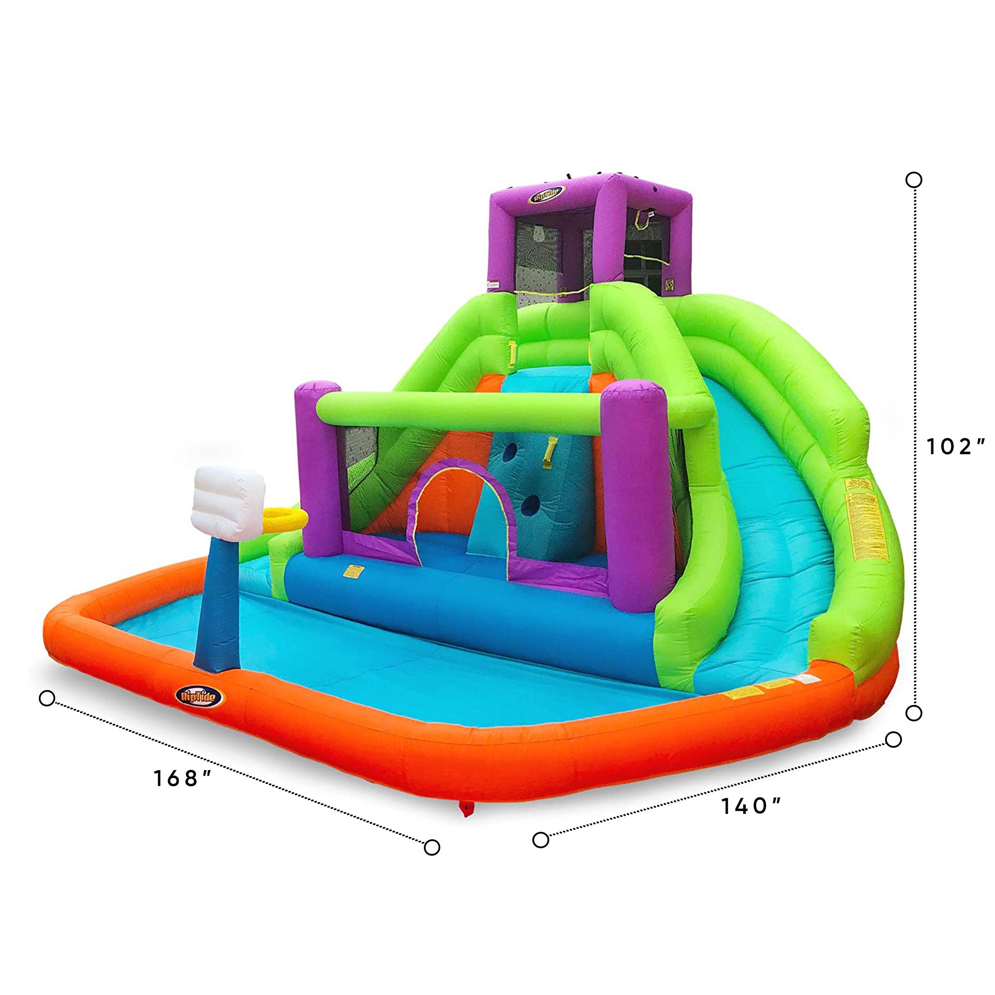 Magic Time Double Hurricane Outdoor Kids Inflatable Water Slide Bounce House