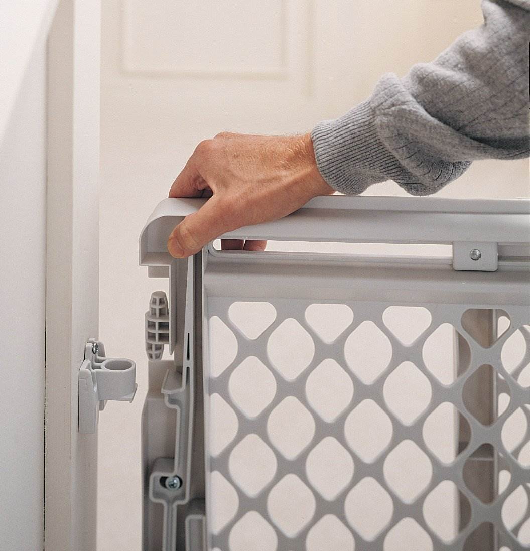 North States Wide Stairway Baby/Pet Mounted Swing Gate, White (Open Box)