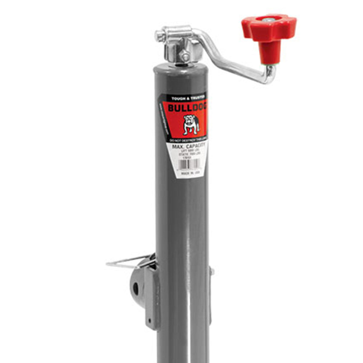 Bulldog 5000 Lb 178151 Topwind Weld On Square Tube Trailer Tow Jack w/ Footplate