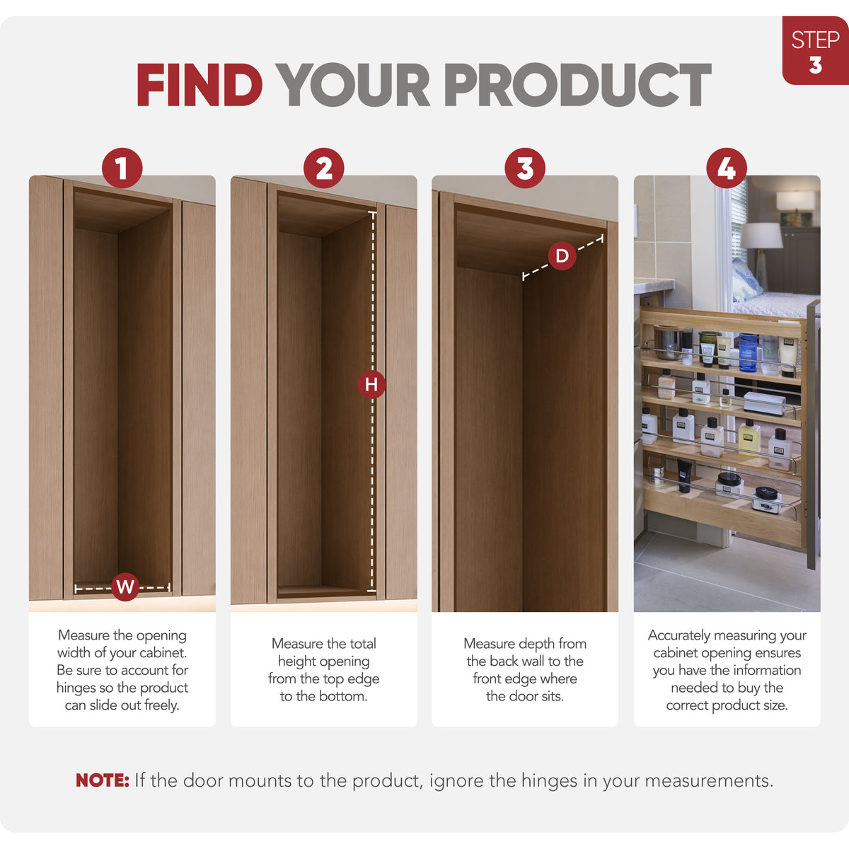 Rev-A-Shelf 5" Pullout Vanity Storage Organizer for Base Cabinets, 448-BC19-5C