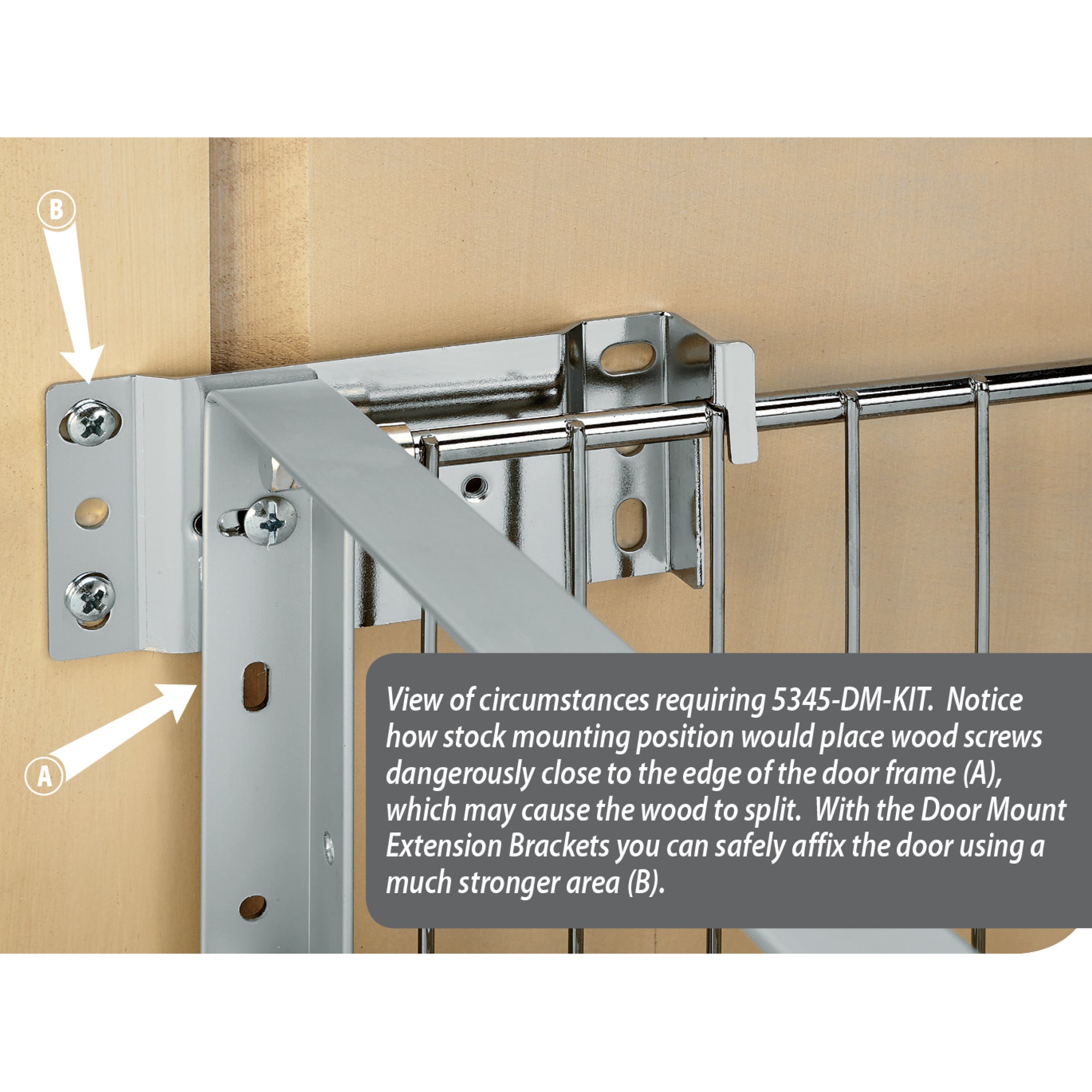 Rev-A-Shelf Cabinet Door Mount Hardware Extender Kit for Trash Can 5345-DM-KIT-1 - VMInnovations