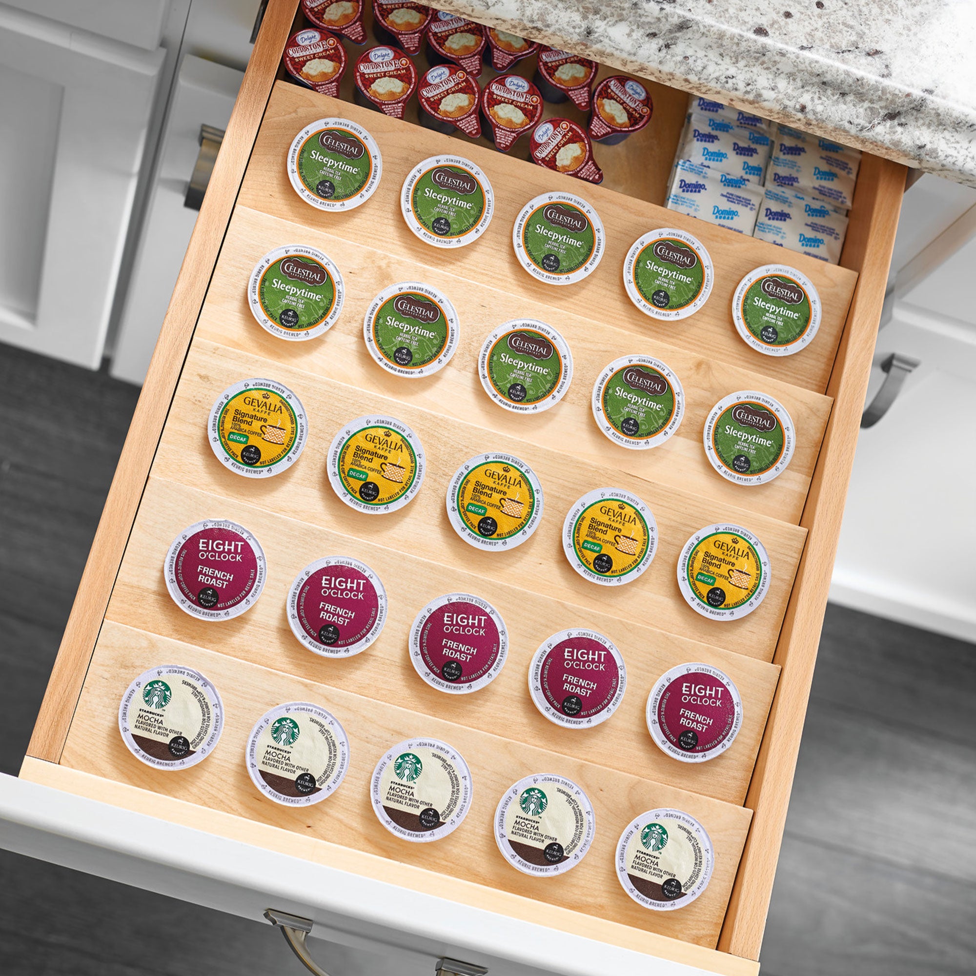 Rev-A-Shelf 16'' Custom Wooden Kitchen Drawer Insert for K-Cup, 4CDI-18