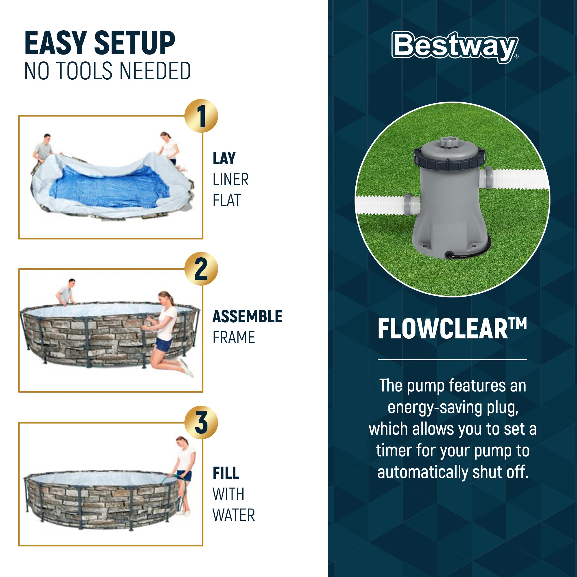 Bestway 12' x 30" Steel Pro Max Round Above Ground Pool w/ Pump (For Parts)