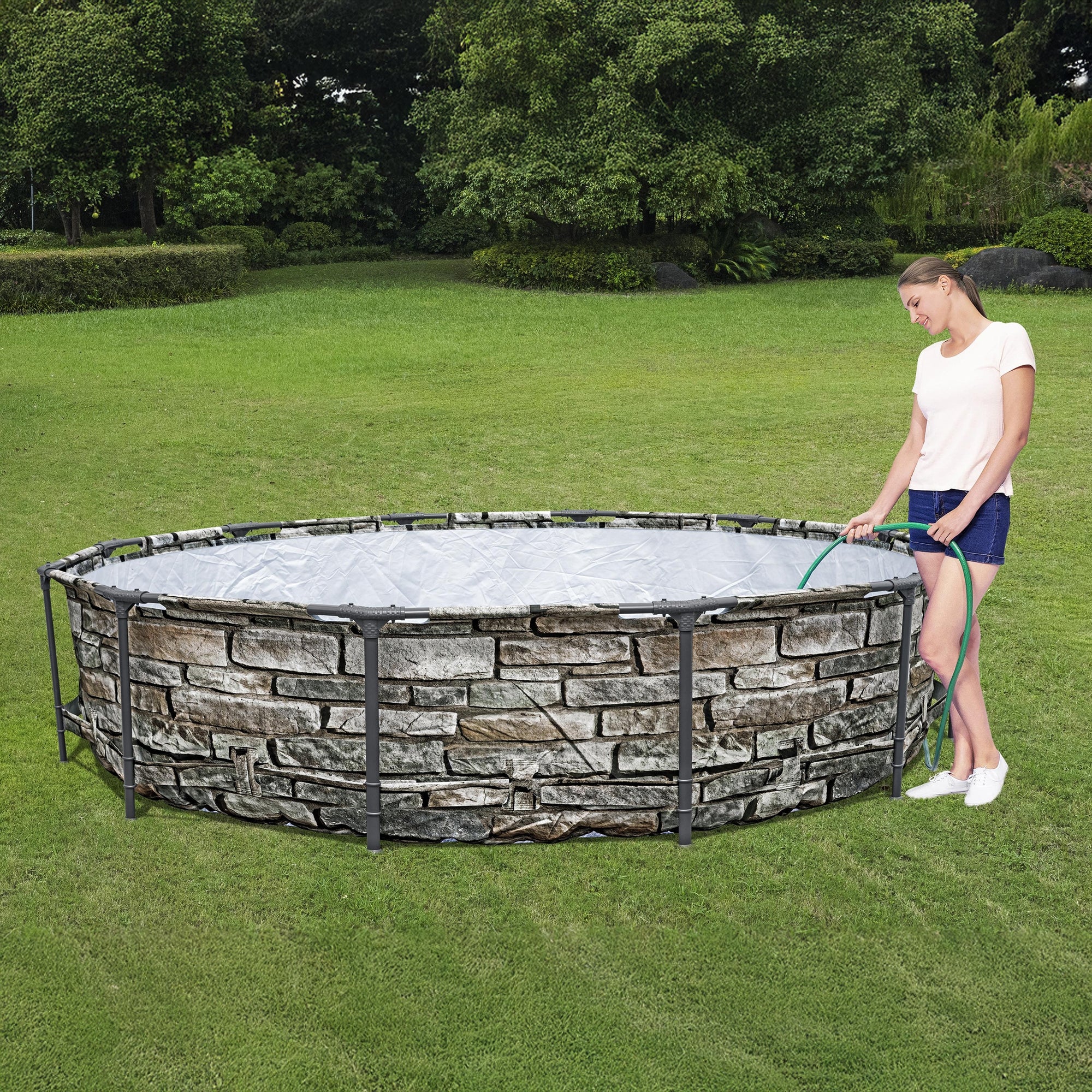 Bestway 56817E 12' x 30" Steel Pro Max Round Above Ground Pool w/ Pump (Used)