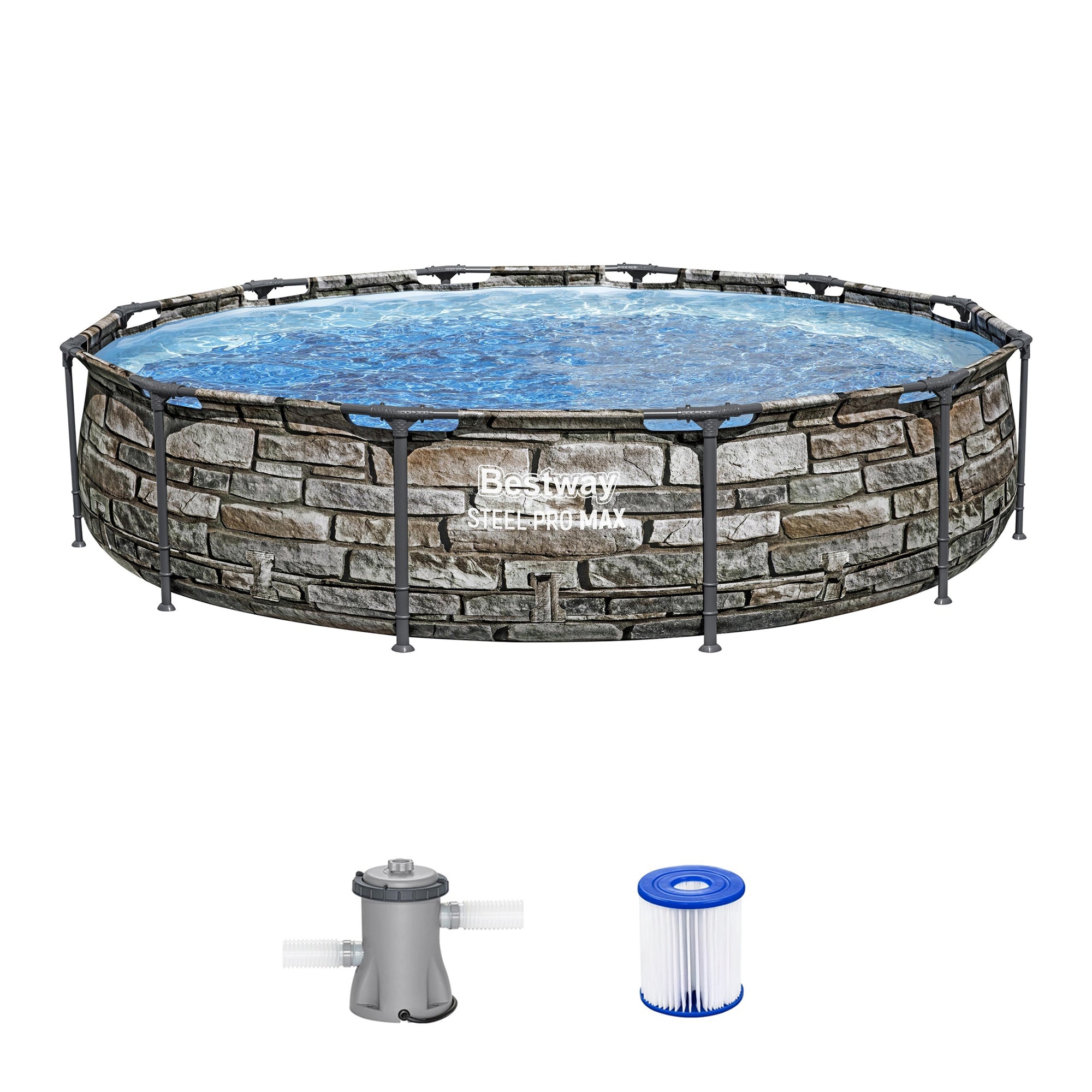 Bestway 56817E 12' x 30" Steel Pro Max Round Above Ground Swimming Pool w/ Pump