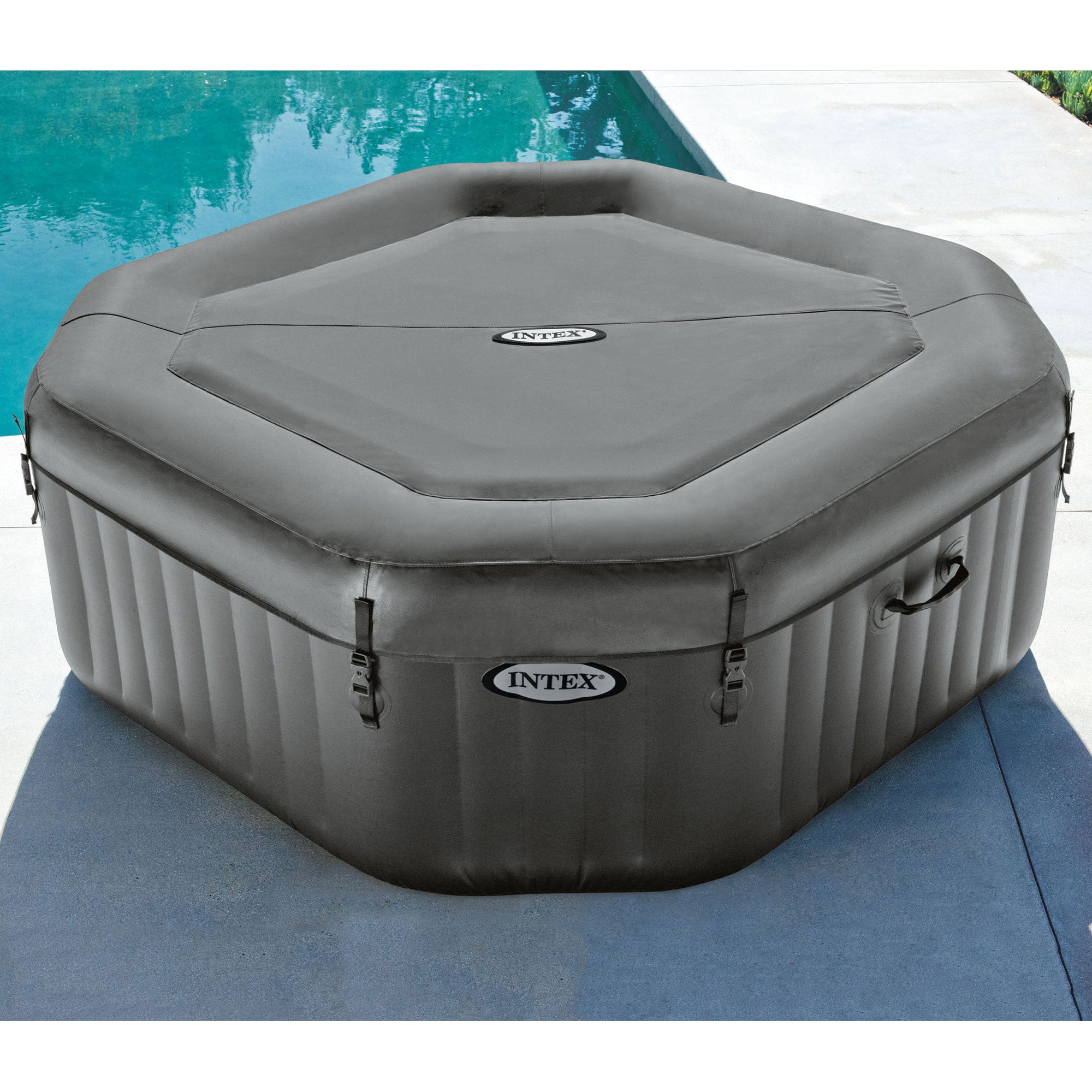 Intex PureSpa 4 Person Portable Octagonal Inflatable Hot Tub Spa (For Parts)