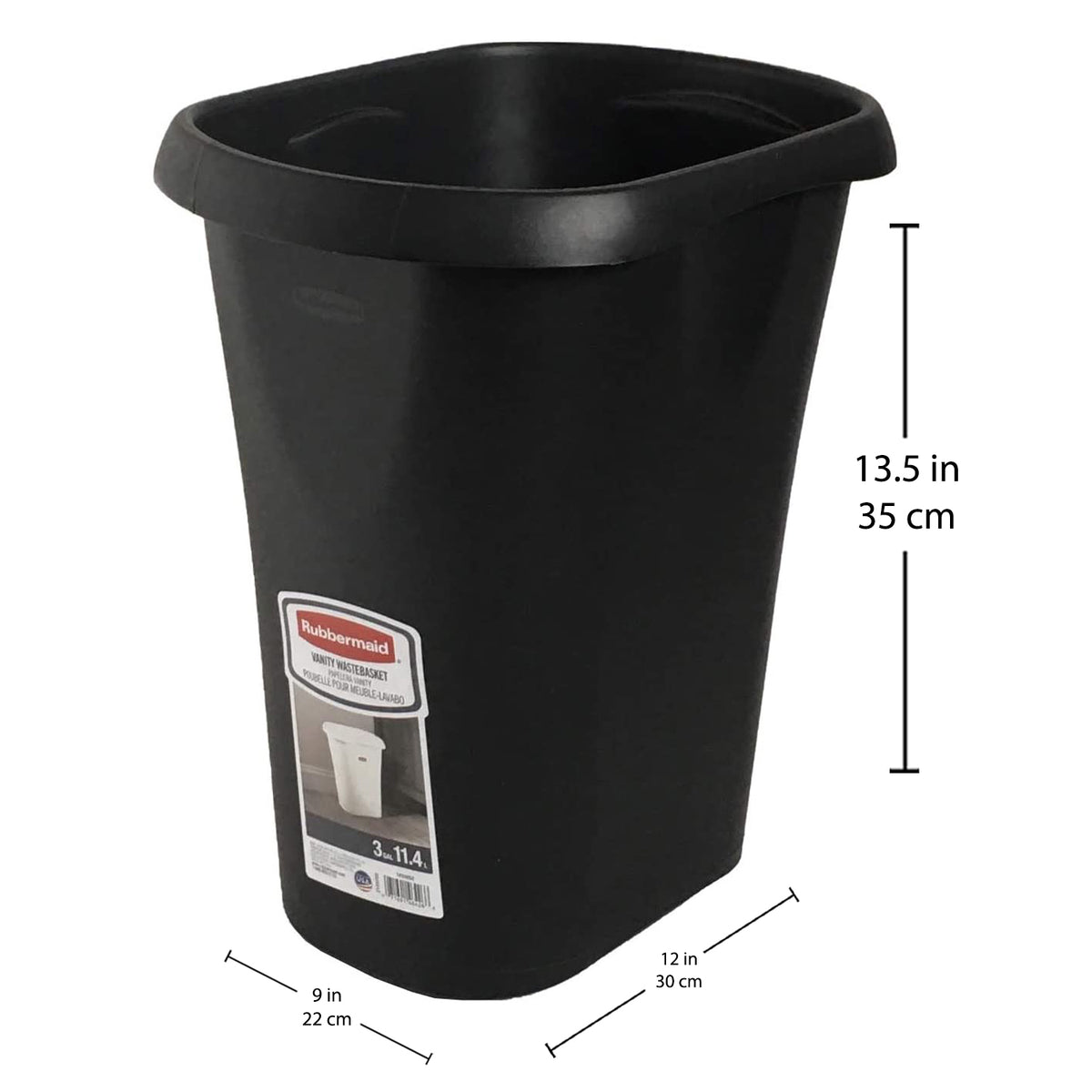 Rubbermaid 3 Gallon Plastic Wastebasket Trash Can or Recycling Bin (Open Box)