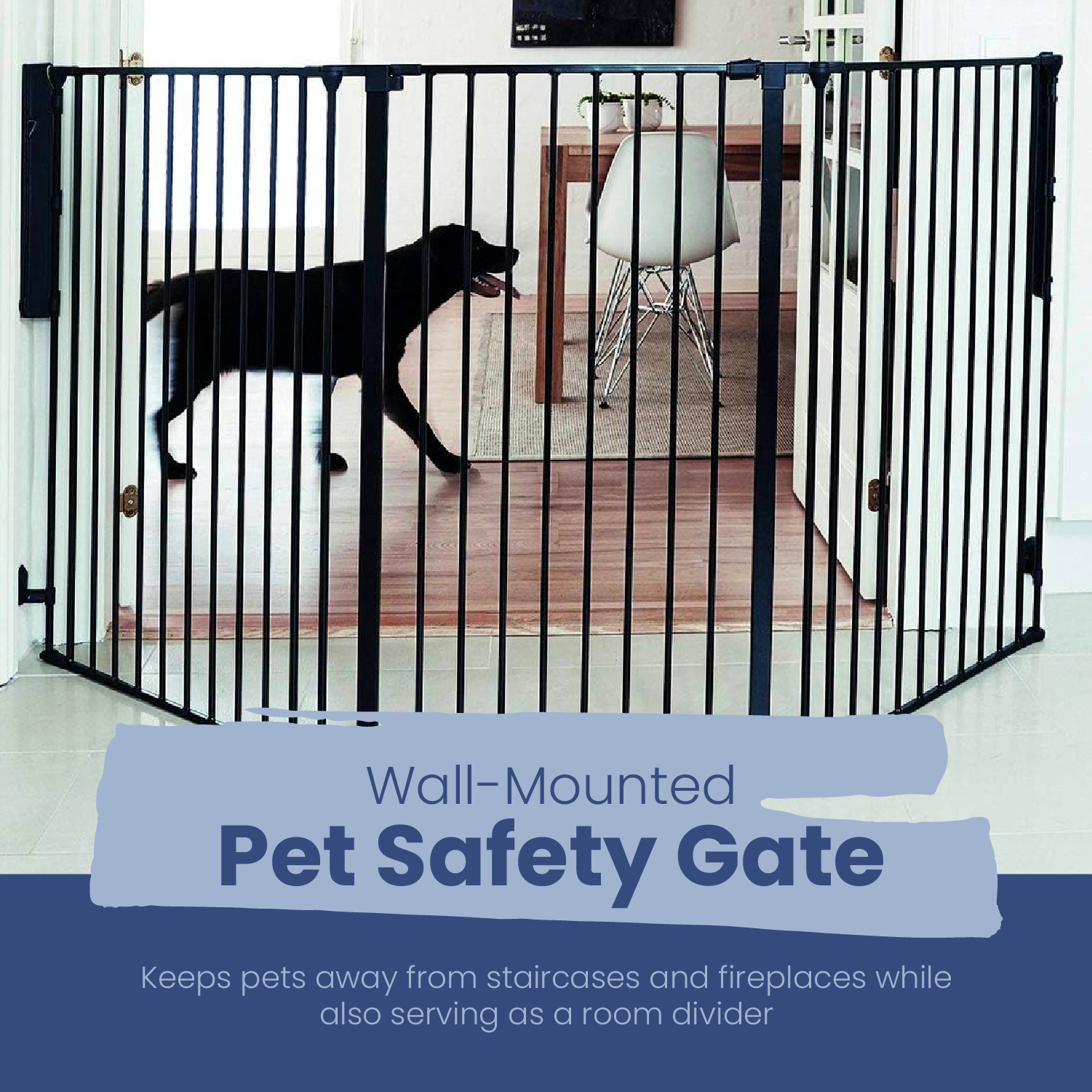 Scandinavian Flex Large and Extra Tall 35 to 88 In Safety Gate, White (Open Box) - VMInnovations